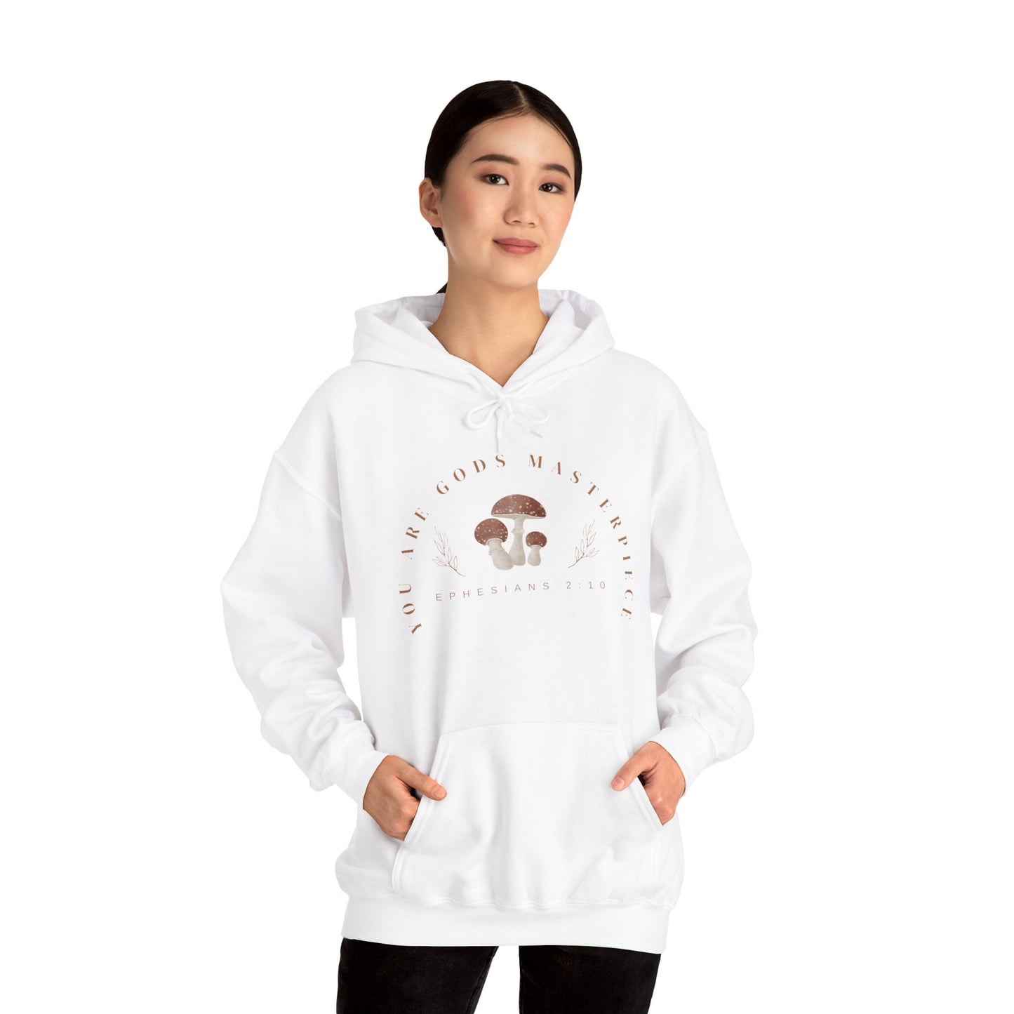 Ephesians 2:10 w/Full Scripture On Back Unisex Heavy Blend™ Hooded Sweatshirt