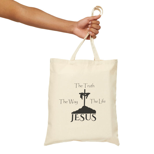 Jesus The Way The Truth The Life Cotton Canvas Tote Bag