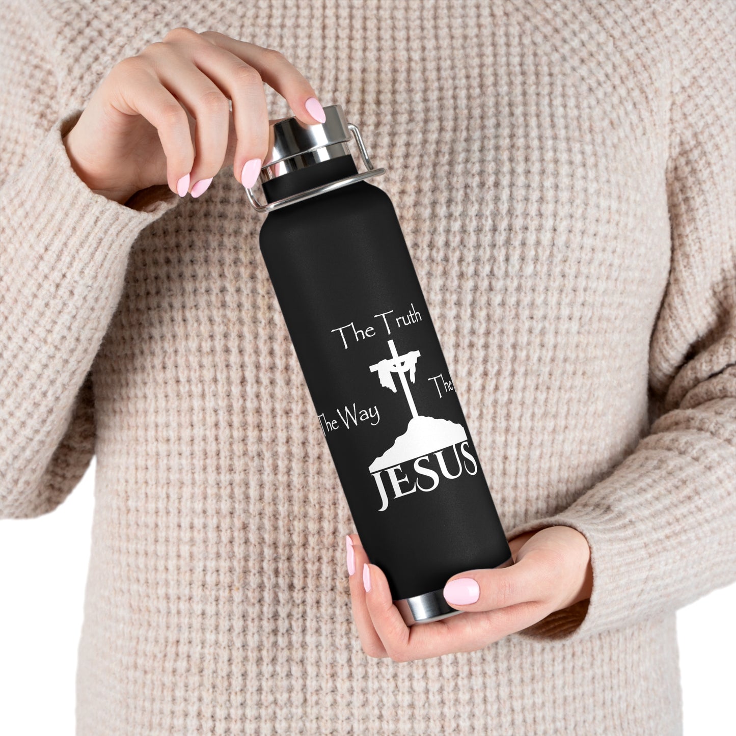 Jesus The Way The Truth The Life Copper Vacuum Insulated Bottle, 22oz