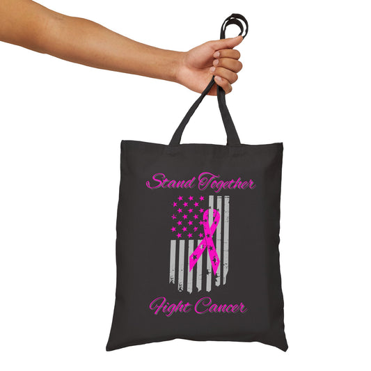 Stand Together Fight Breast Cancer Cotton Canvas Tote Bag