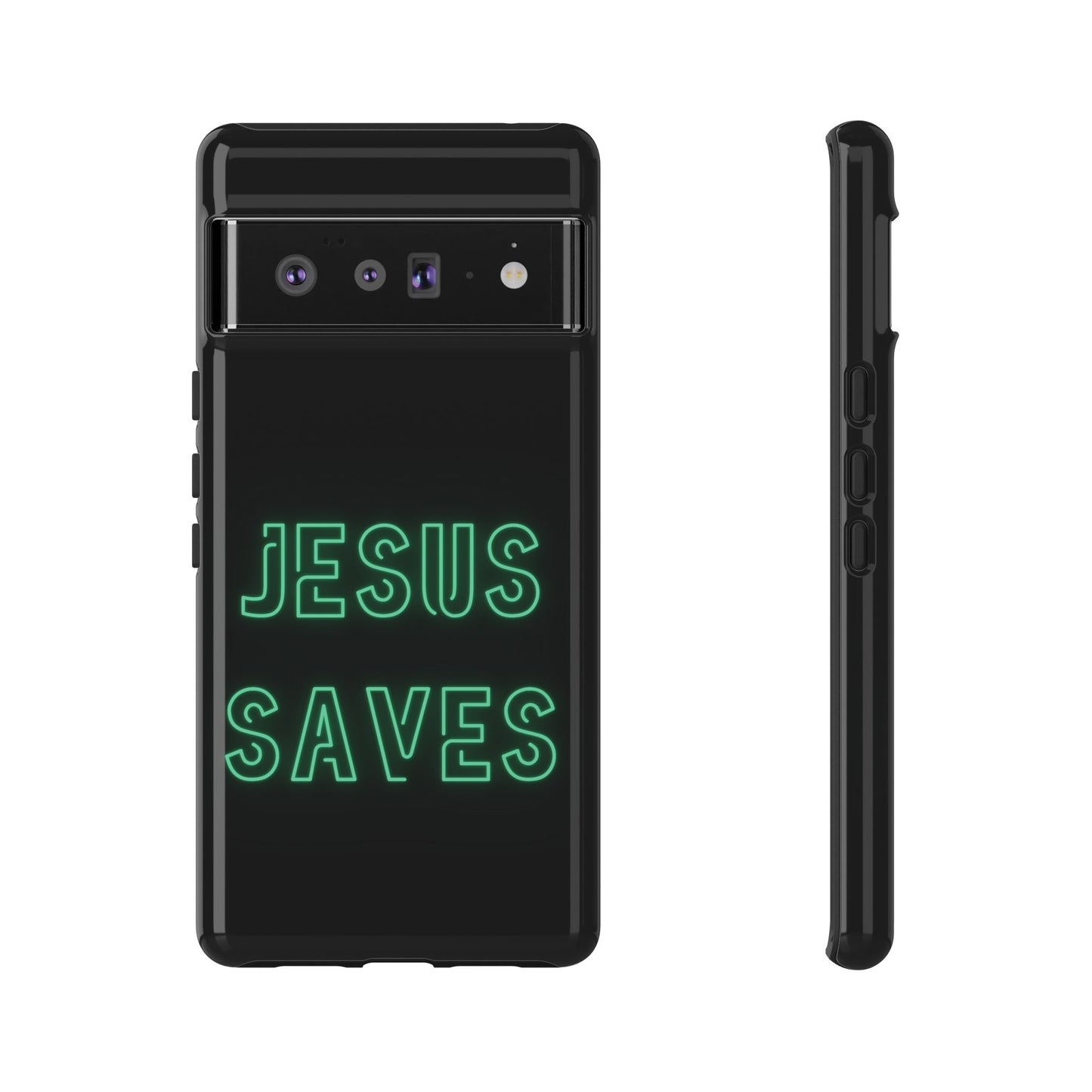 Jesus Saves Neon Signage Green Tough Cases