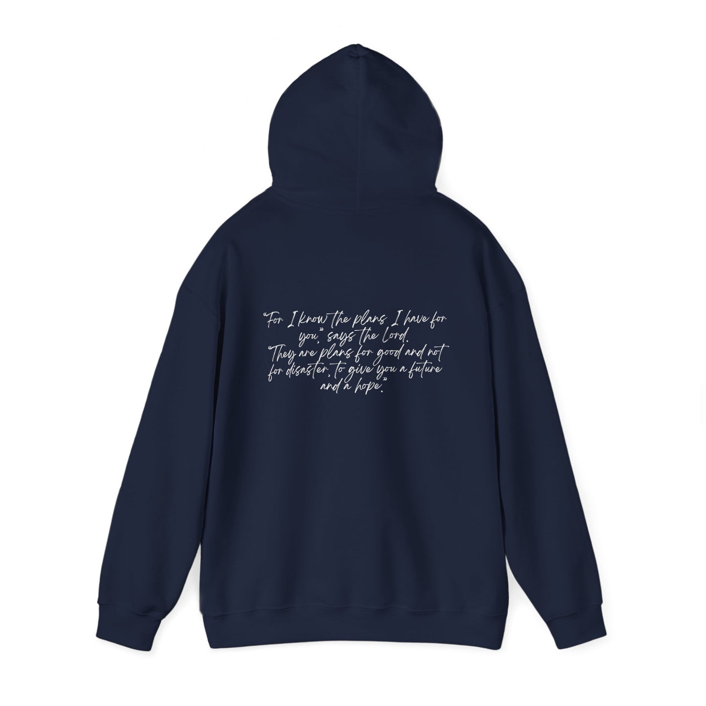 Jeremiah 29:11 w/ Full Scripture On Back Unisex Heavy Blend™ Hooded Sweatshirt