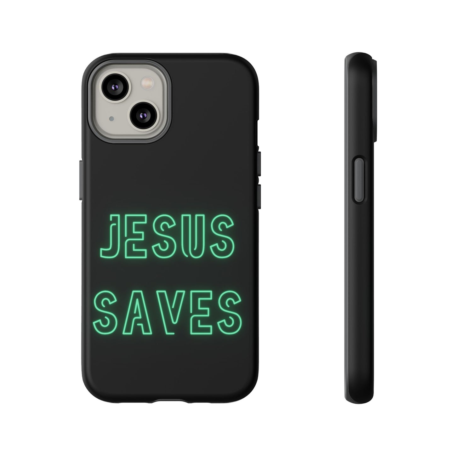 Jesus Saves Neon Signage Green Tough Cases