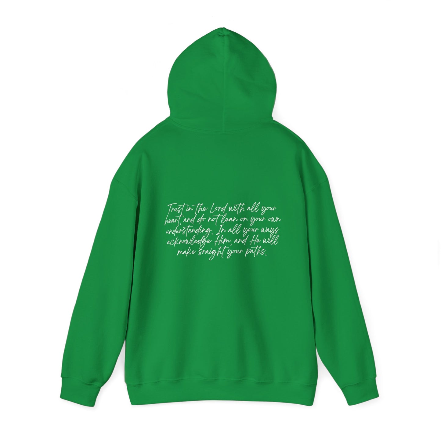 Proverbs 3:5 w/ Full Scripture On Back Unisex Heavy Blend™ Hooded Sweatshirt