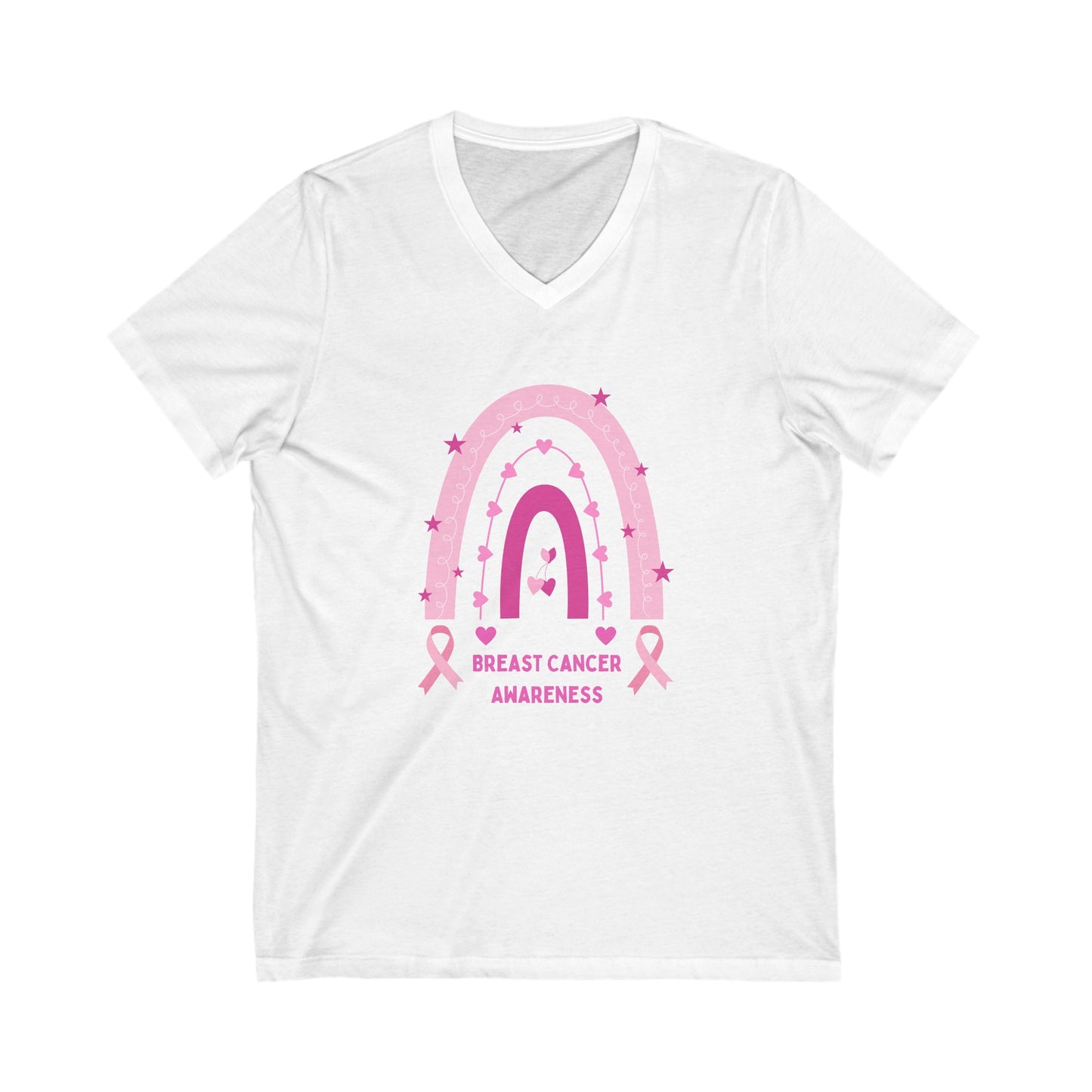 Breast Cancer Awareness Unisex Jersey Short Sleeve V-Neck Tee