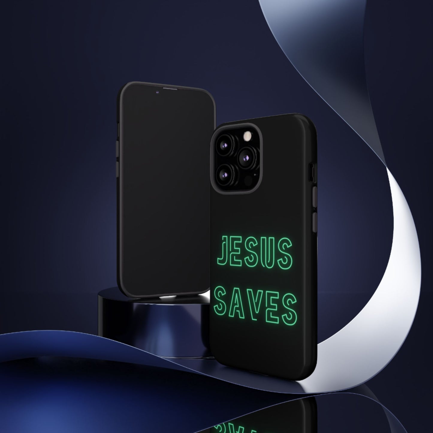 Jesus Saves Neon Signage Green Tough Cases