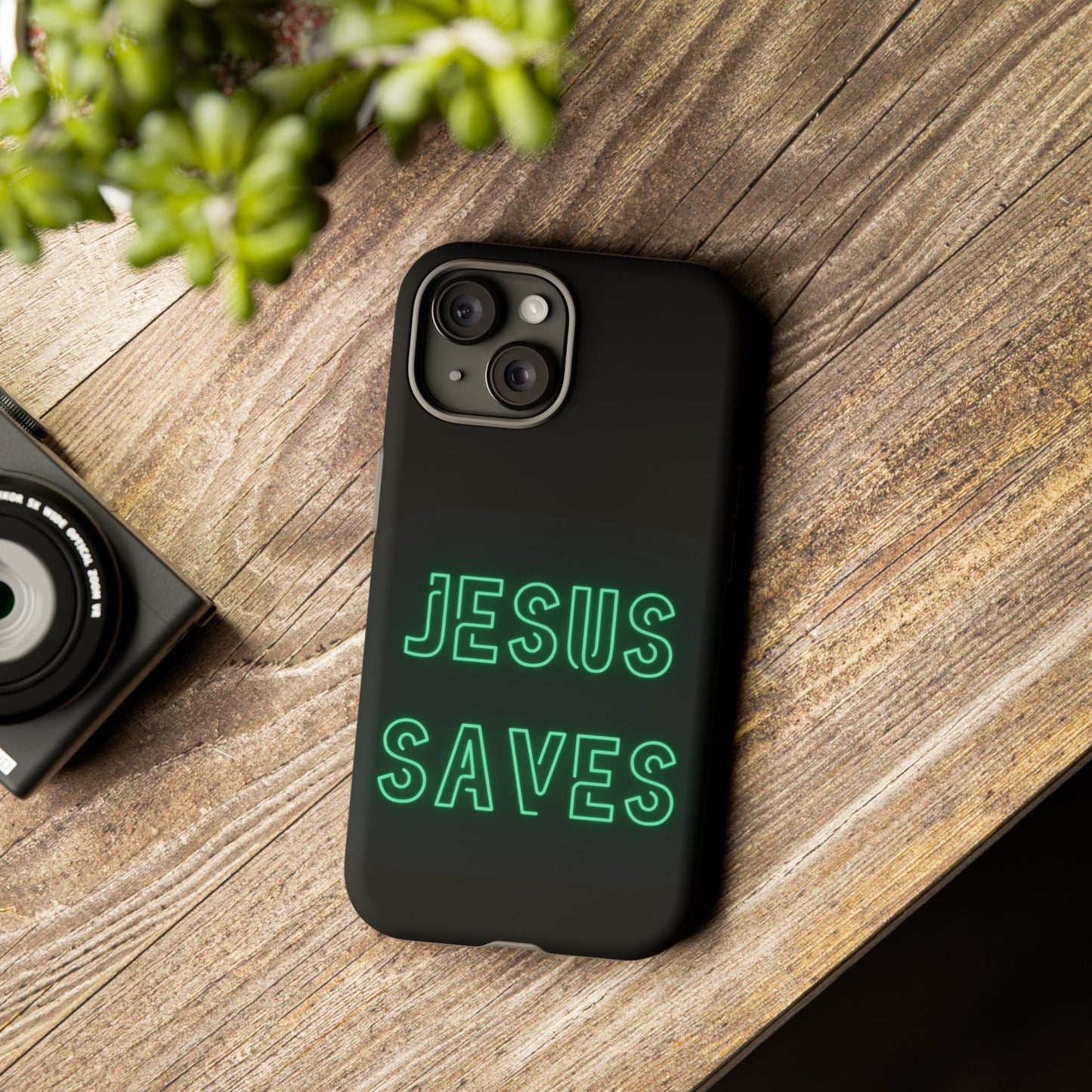 Jesus Saves Neon Signage Green Tough Cases