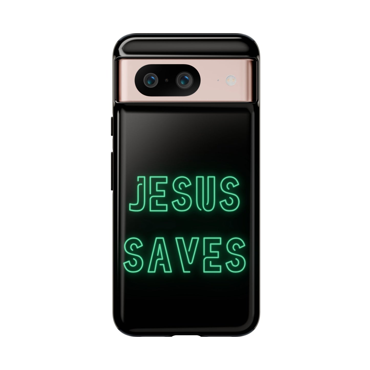 Jesus Saves Neon Signage Green Tough Cases