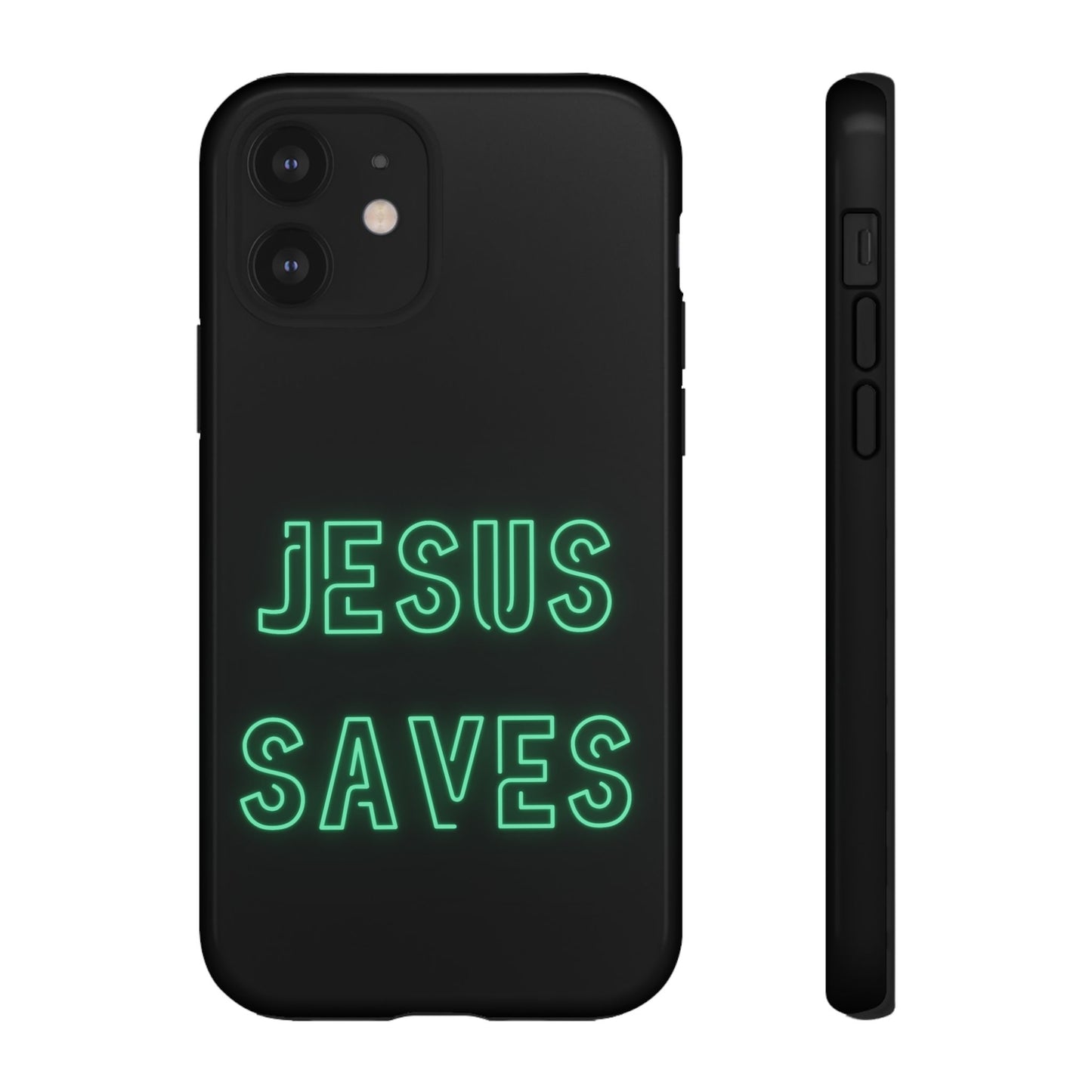 Jesus Saves Neon Signage Green Tough Cases