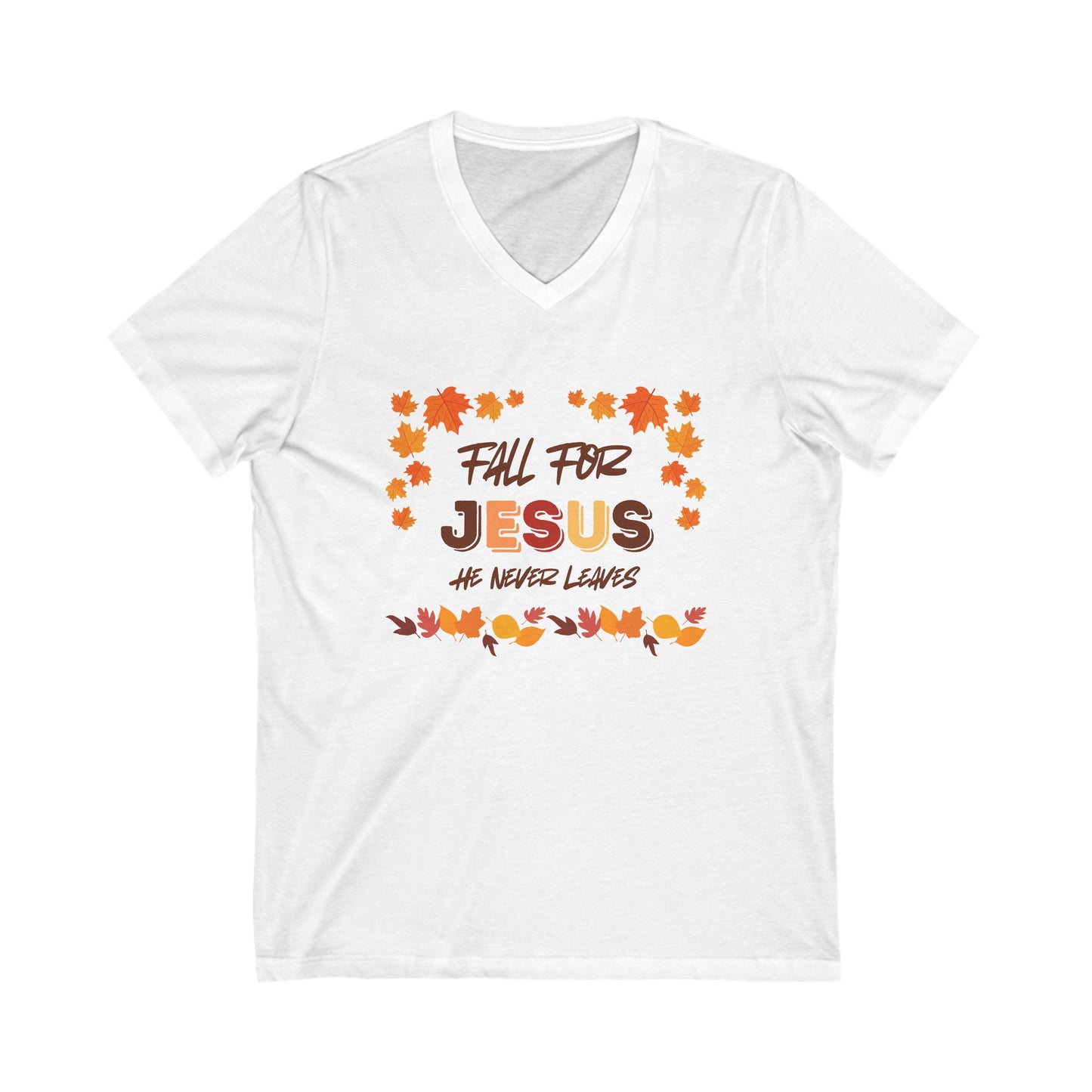 Fall For Jesus Harvest Unisex Jersey Short Sleeve V-Neck Tee