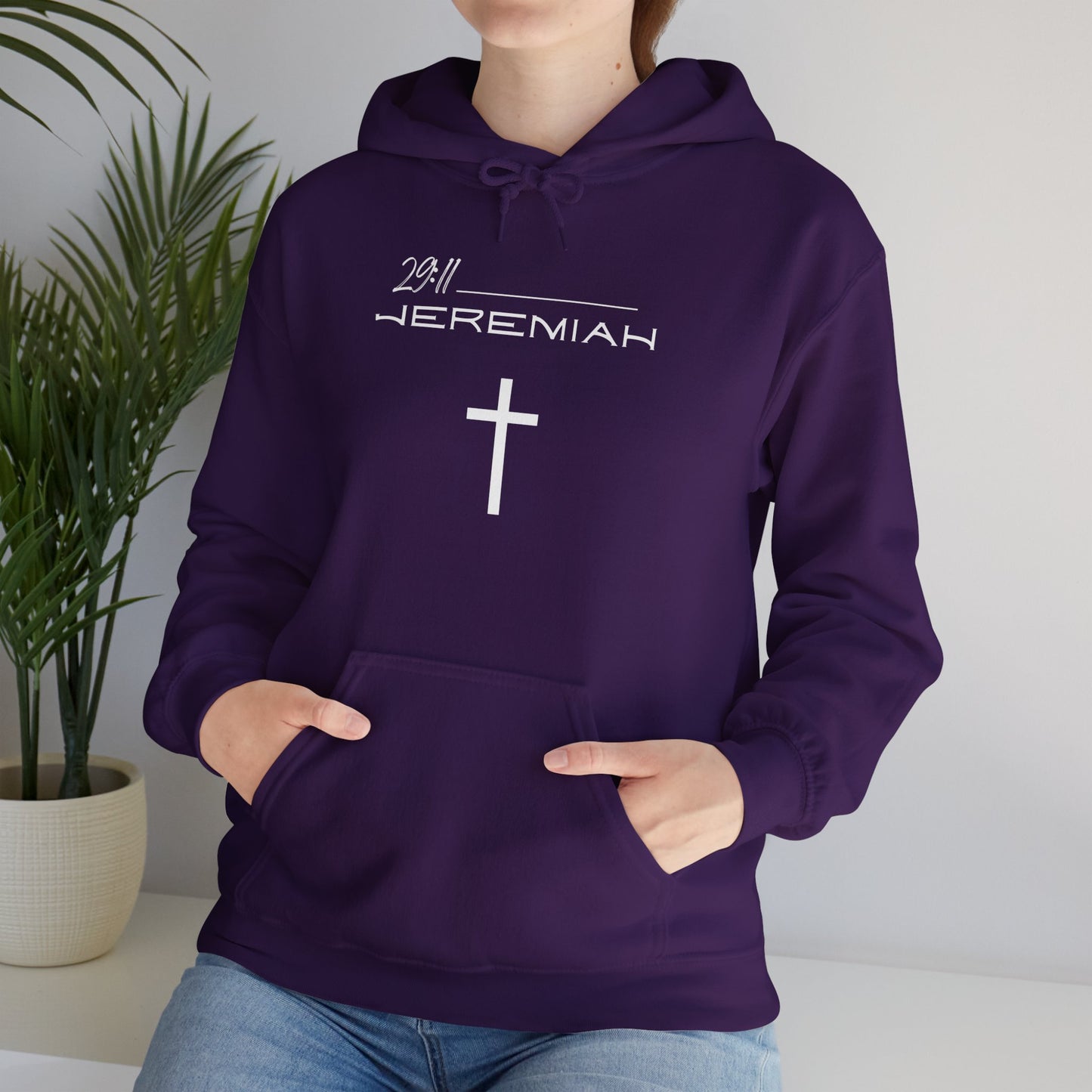 Jeremiah 29:11 w/ Full Scripture On Back Unisex Heavy Blend™ Hooded Sweatshirt