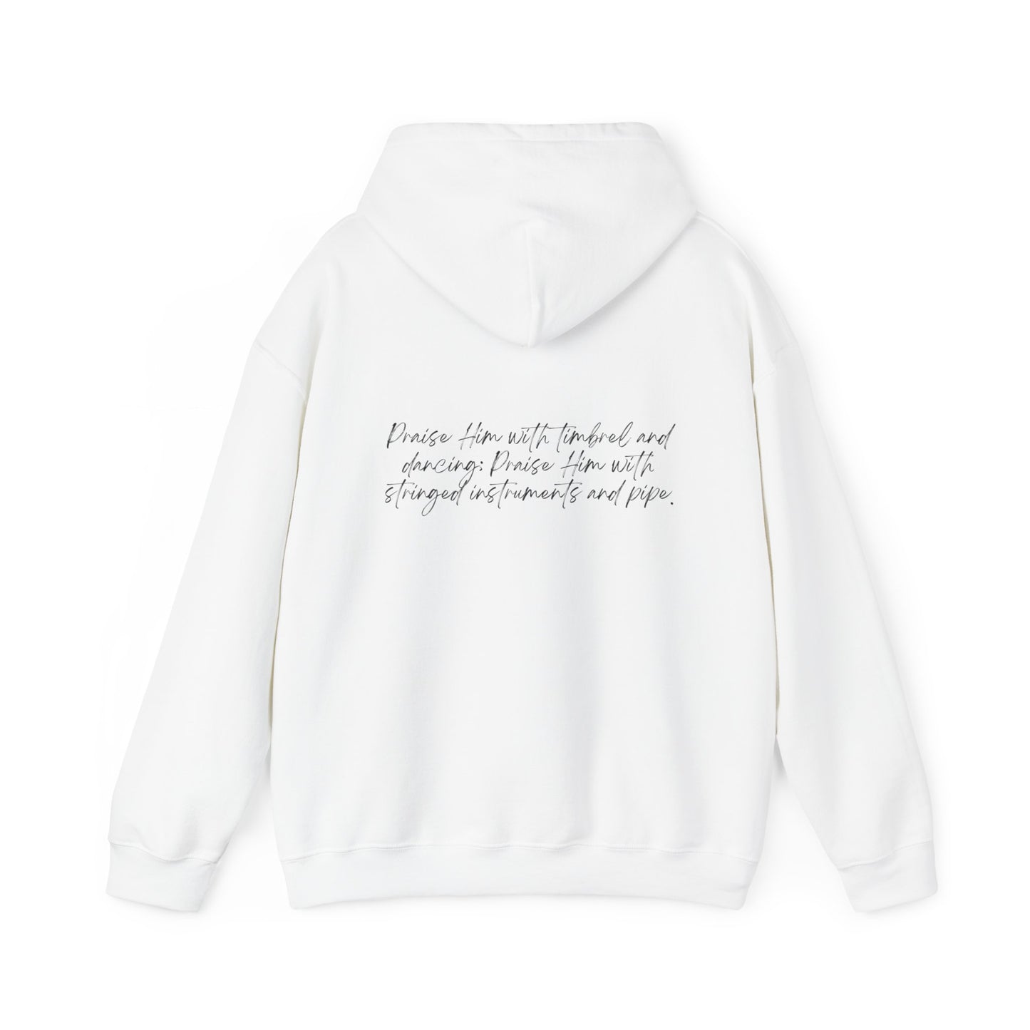 In Jesus Name I Play w/ Psalm 150:4 On Back Unisex Heavy Blend™ Hooded Sweatshirt