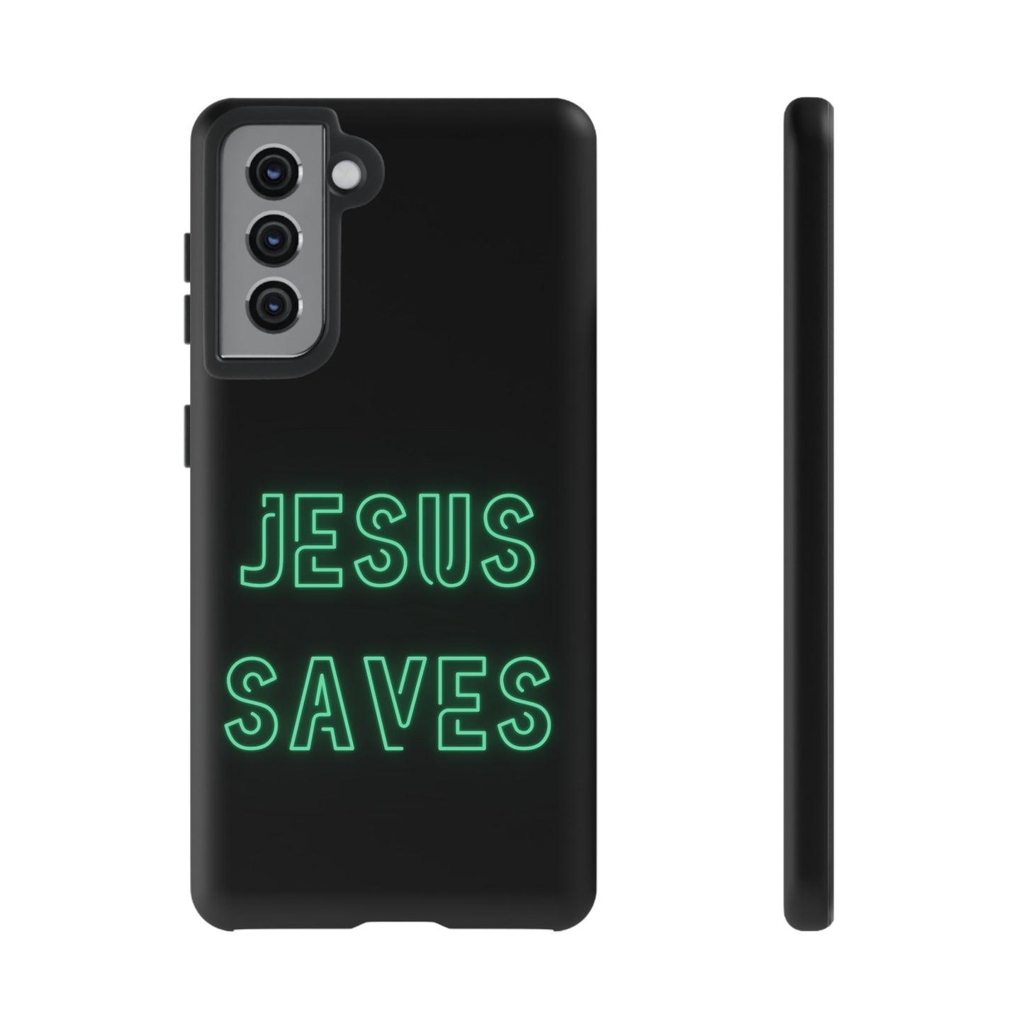 Jesus Saves Neon Signage Green Tough Cases