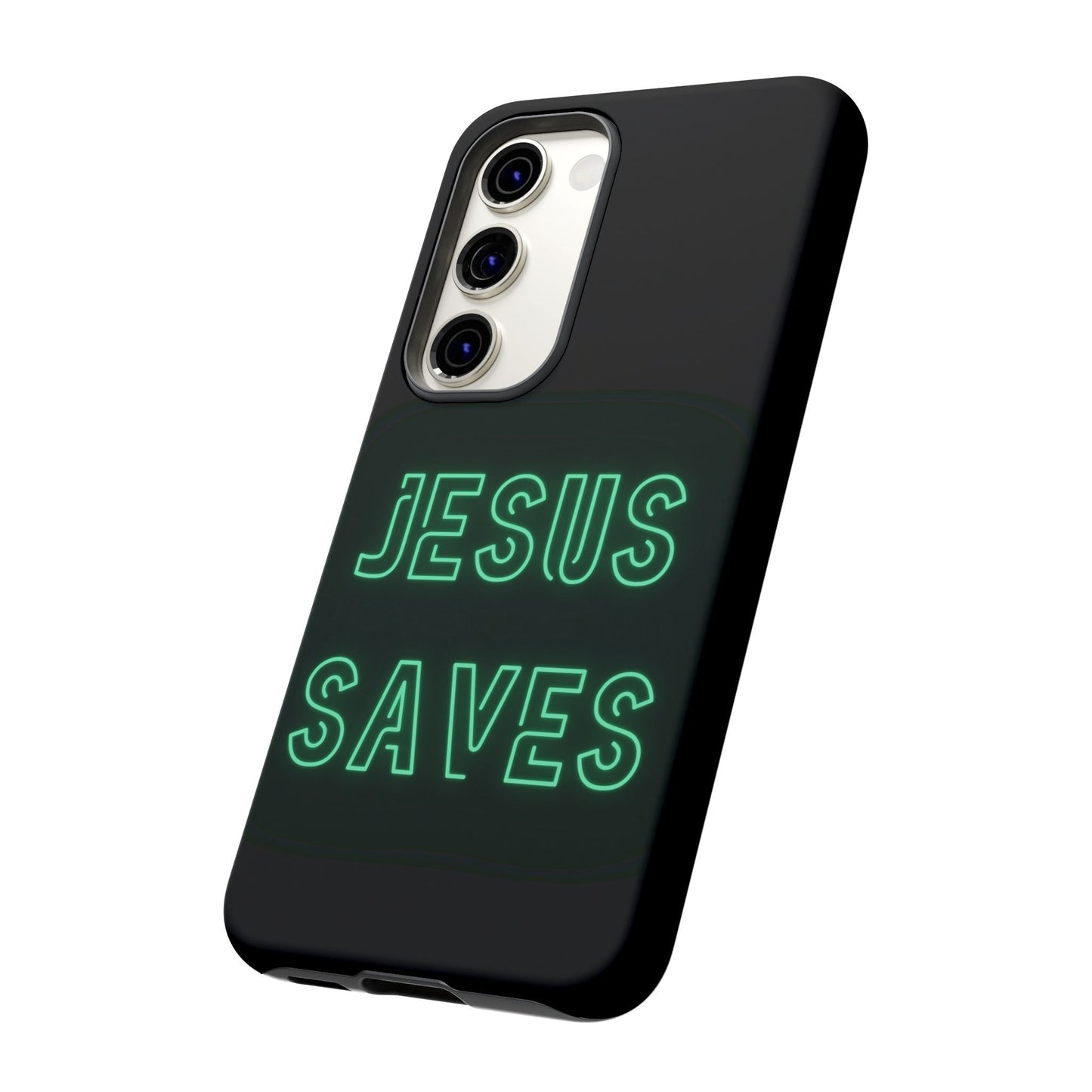 Jesus Saves Neon Signage Green Tough Cases