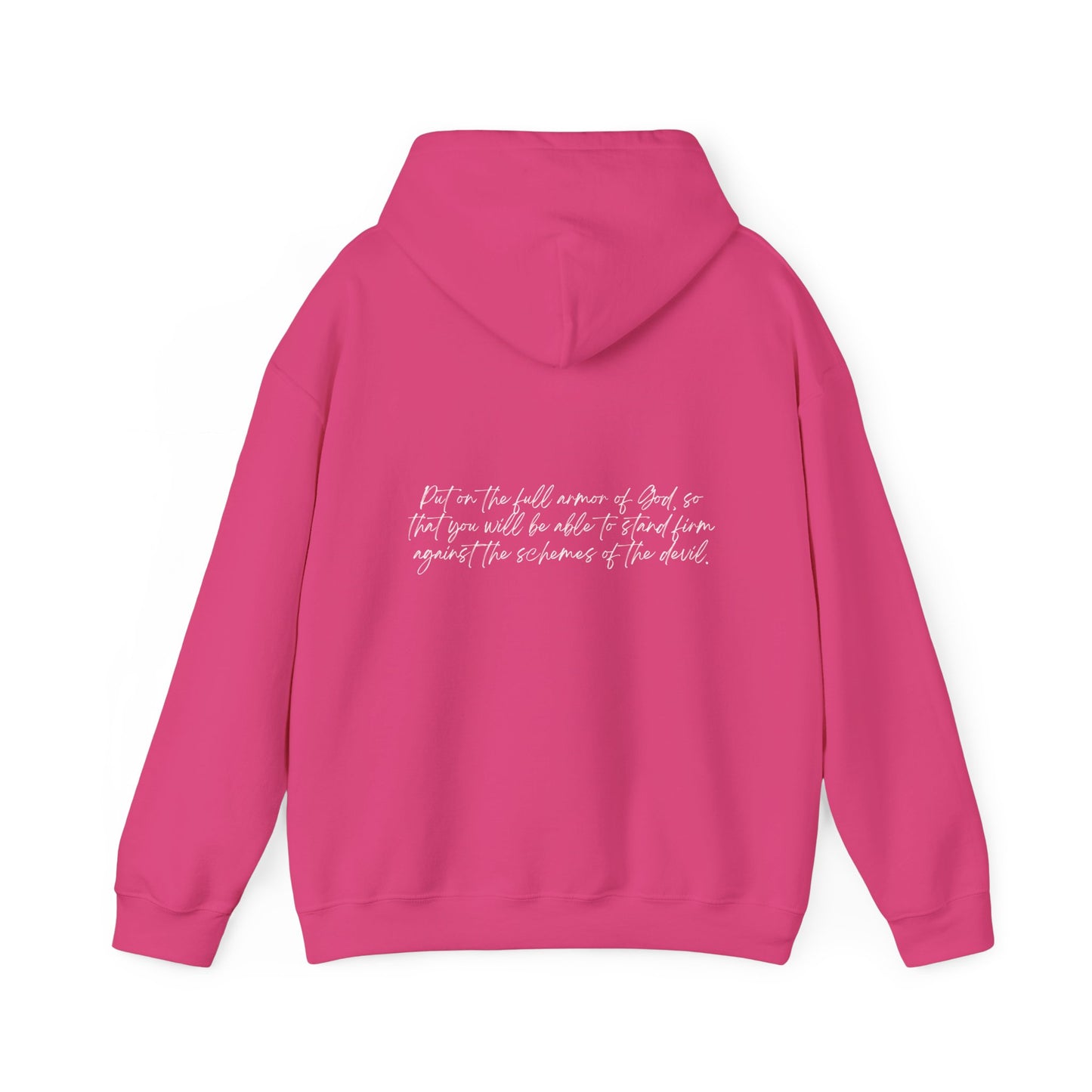 Ephesians 6:11 Armor w/ Full Scripture on Back Unisex Heavy Blend™ Hooded Sweatshirt