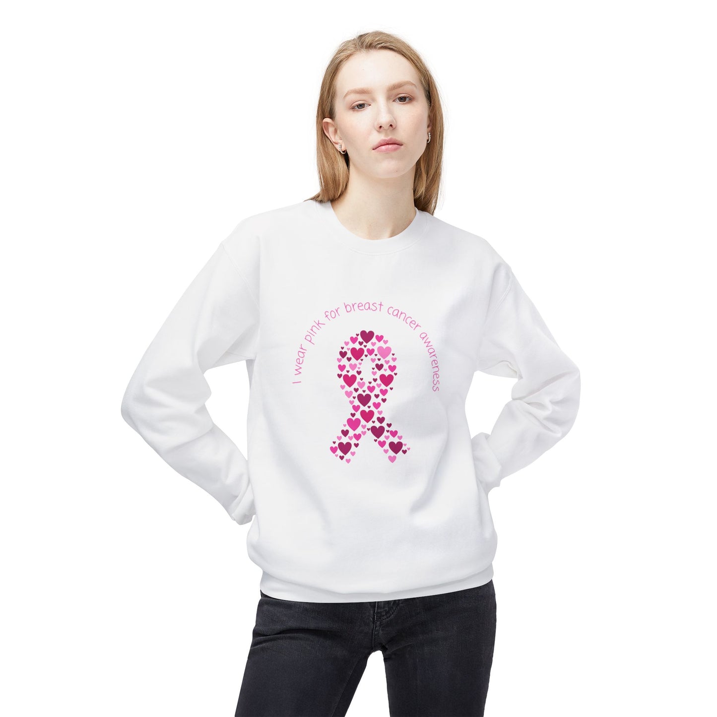 Breast Cancer Awareness Unisex Midweight Softstyle Fleece Crewneck Sweatshirt