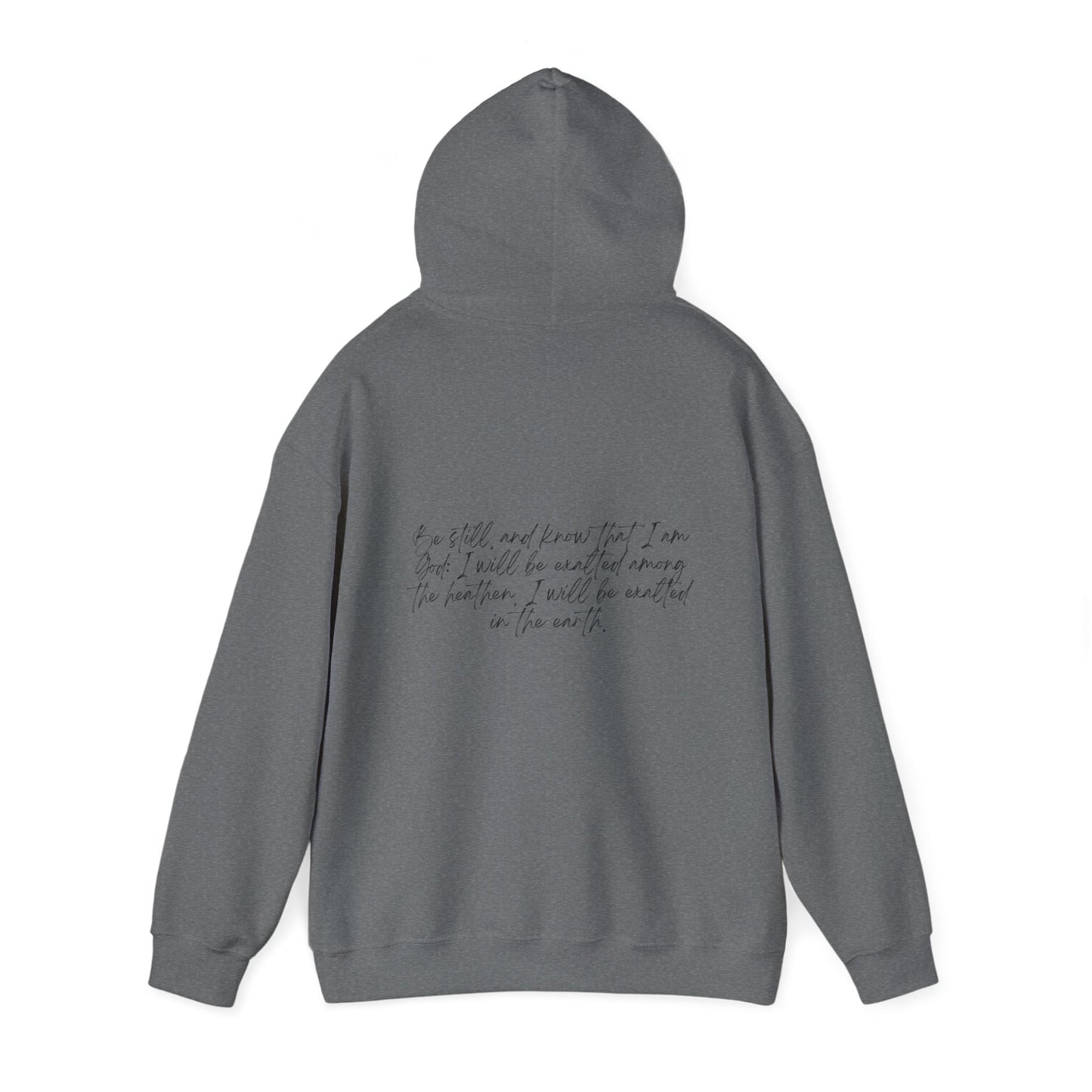 Psalm 46:10 w/ Full Scripture on Back Unisex Heavy Blend™ Hooded Sweatshirt