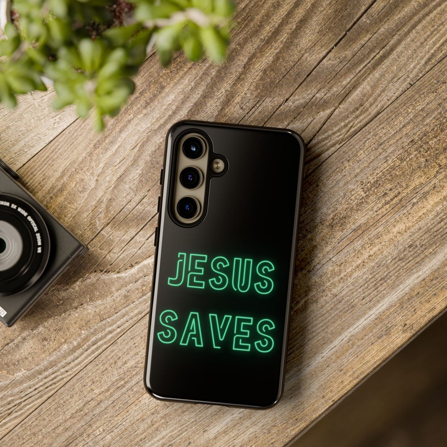 Jesus Saves Neon Signage Green Tough Cases