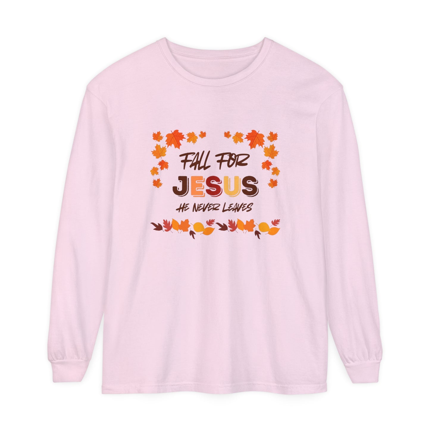 Fall For Jesus Harvest Long Sleeve T Unisex Garment-dyed Long Sleeve T-Shirt