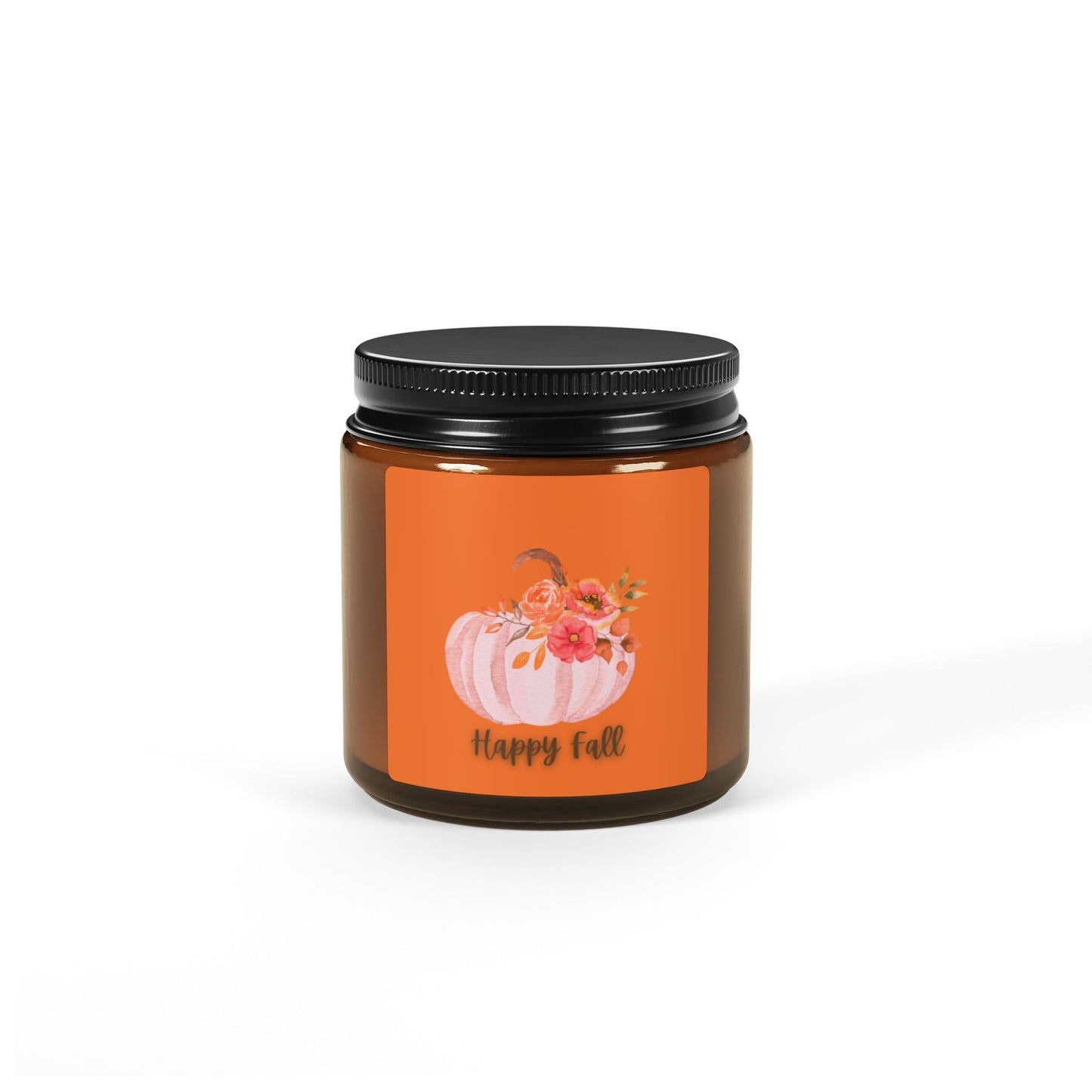 Happy Fall Scented Soy Candle (Multi-Size, Amber Jar)