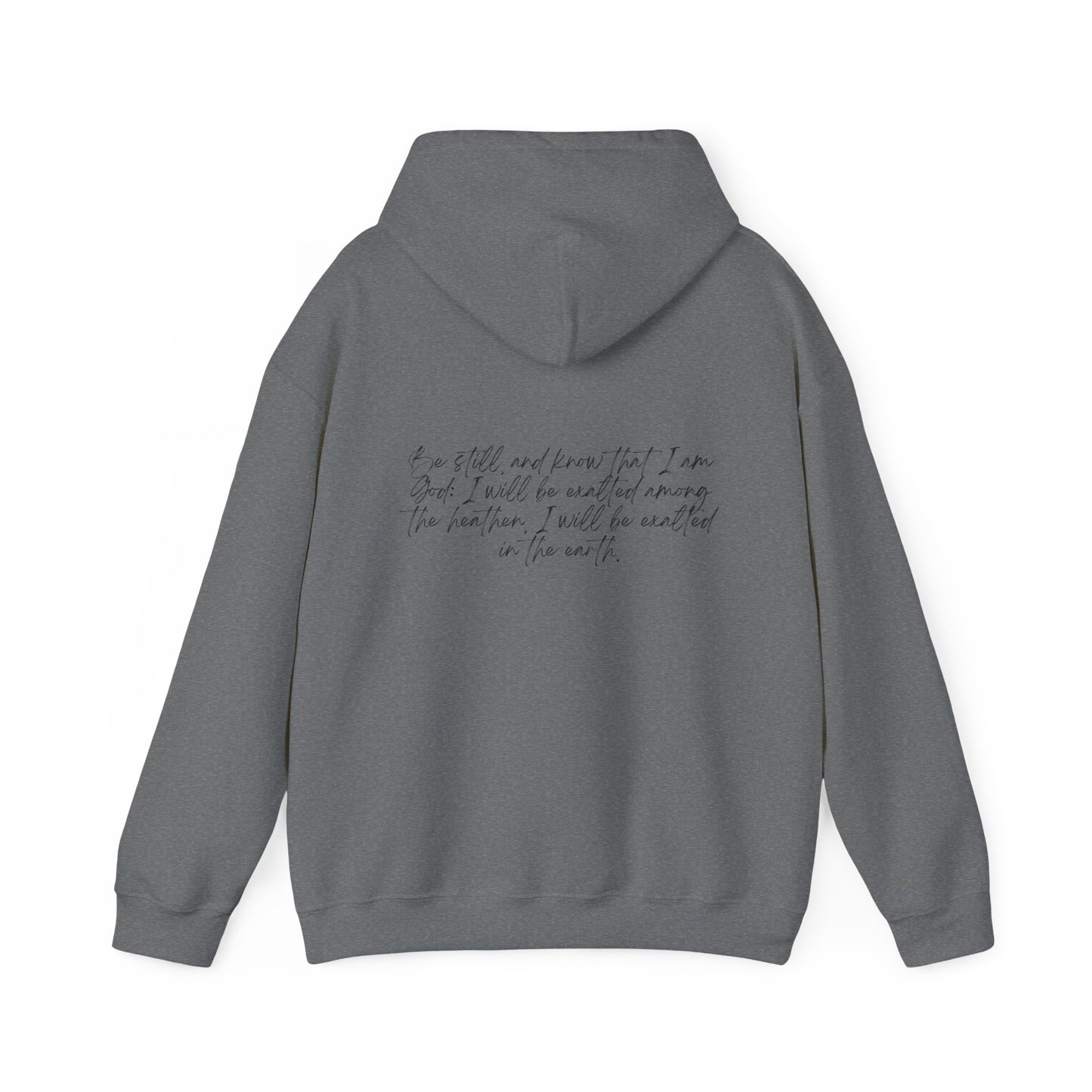 Psalm 46:10 w/ Full Scripture on Back Unisex Heavy Blend™ Hooded Sweatshirt