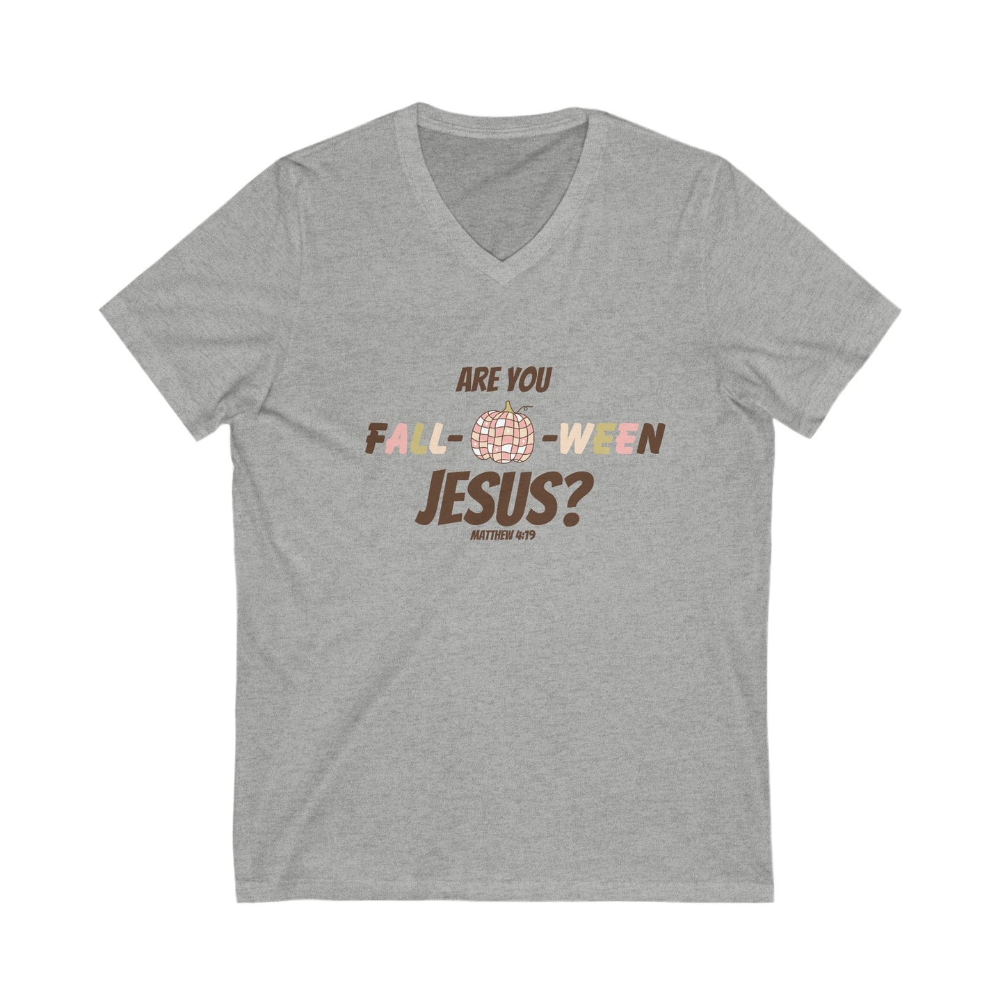 Are You Falloween Jesus? Unisex Jersey Short Sleeve V-Neck Tee