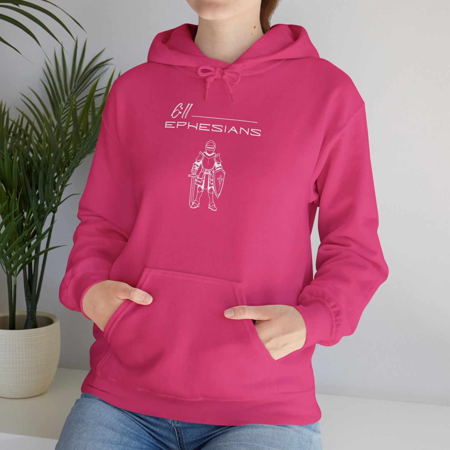 Ephesians 6:11 Armor w/ Full Scripture on Back Unisex Heavy Blend™ Hooded Sweatshirt