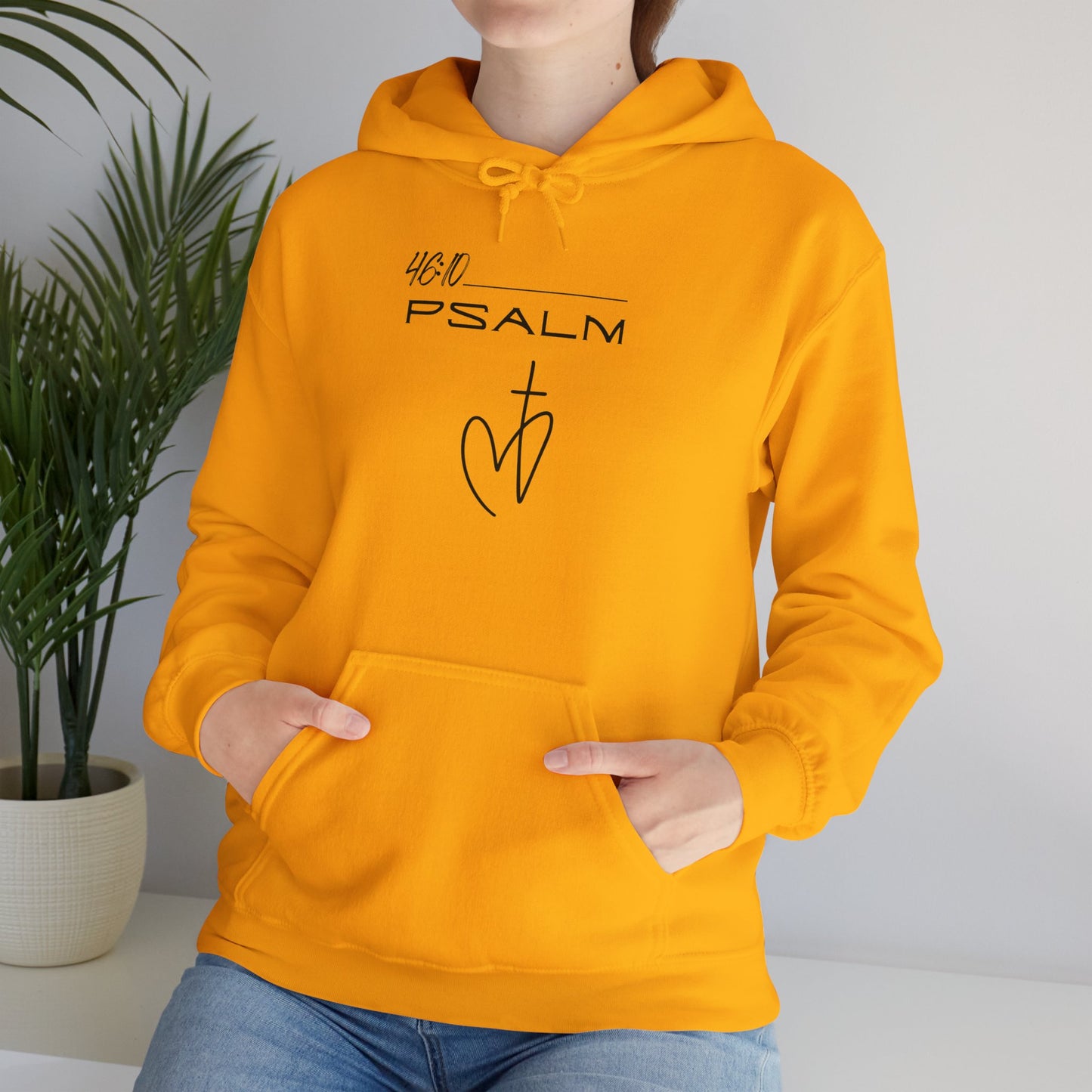 Psalm 46:10 w/ Full Scripture on Back Unisex Heavy Blend™ Hooded Sweatshirt