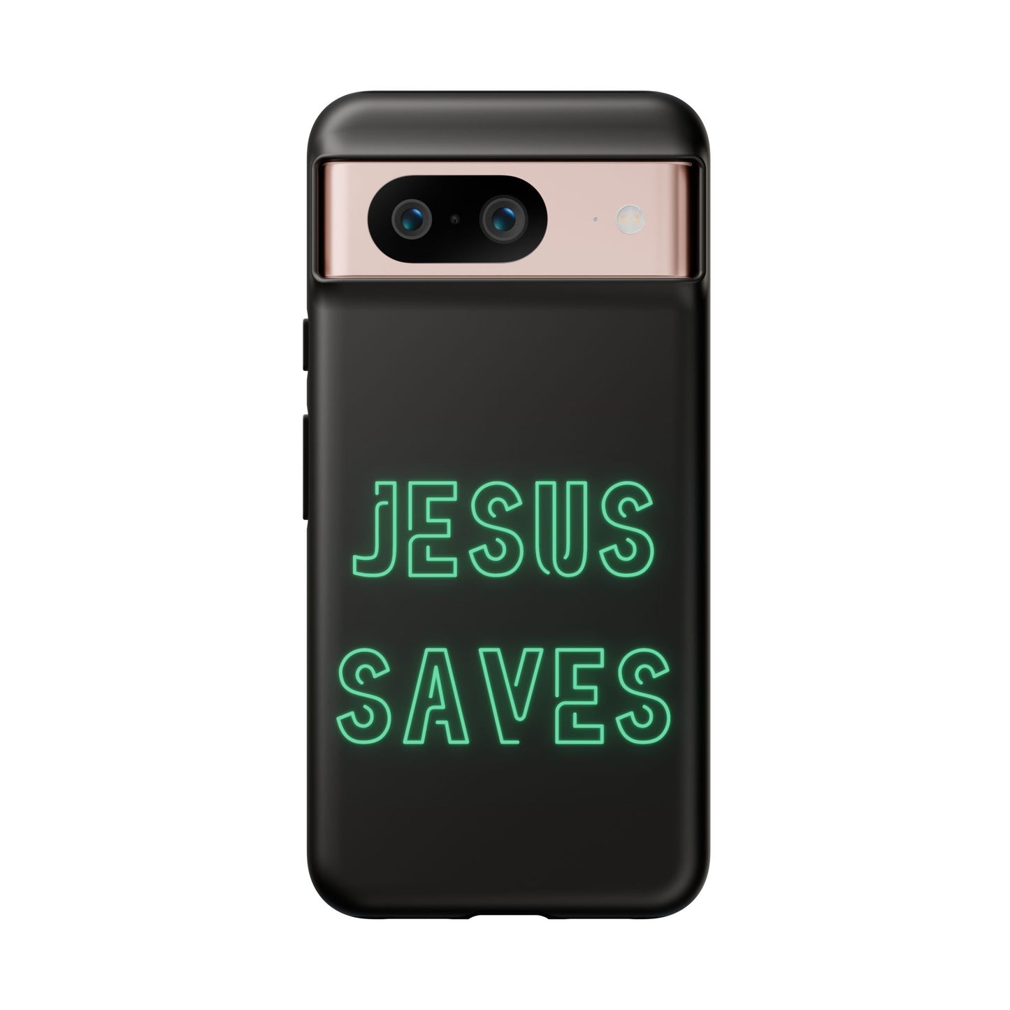 Jesus Saves Neon Signage Green Tough Cases