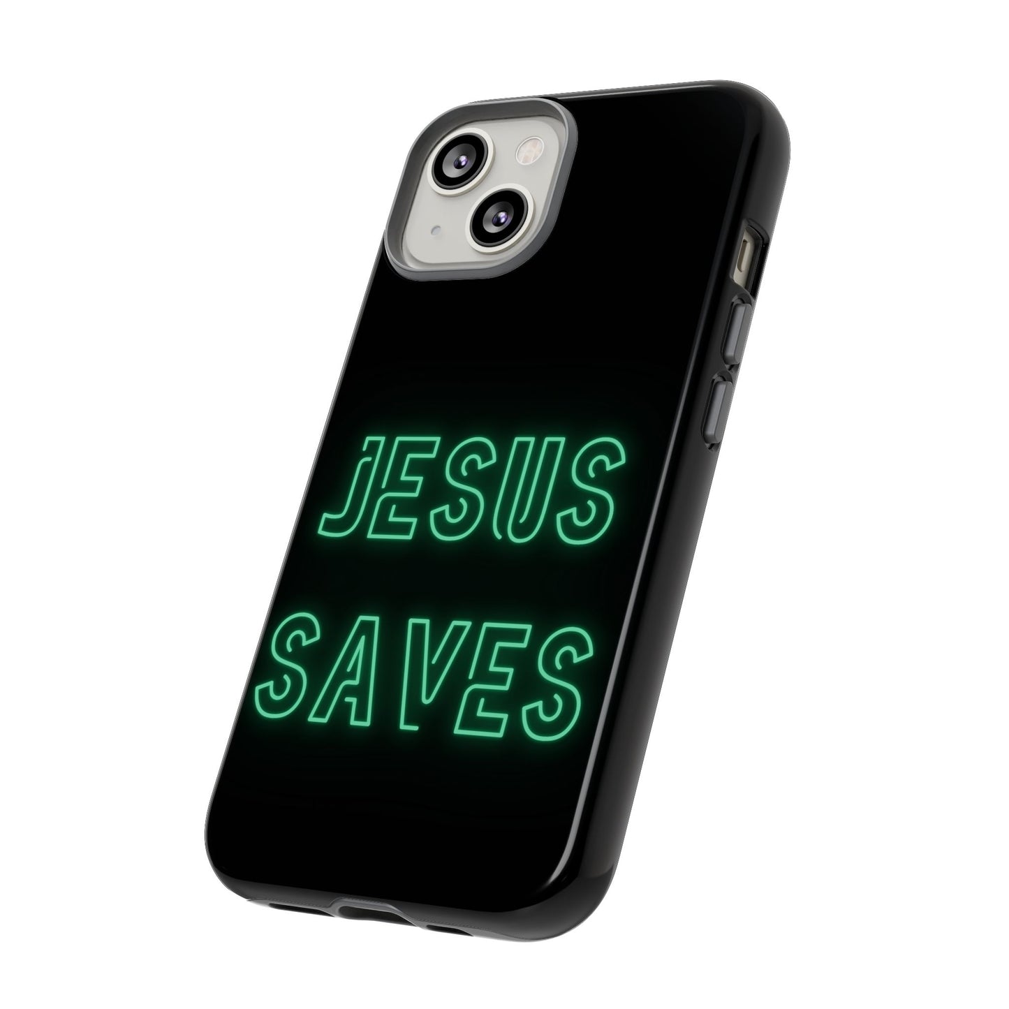 Jesus Saves Neon Signage Green Tough Cases