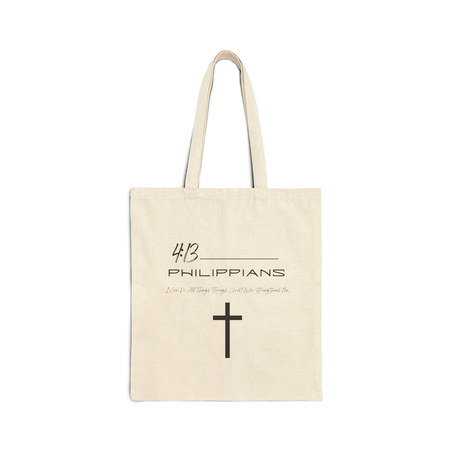 Philippians 4:13 Cotton Canvas Tote Bag