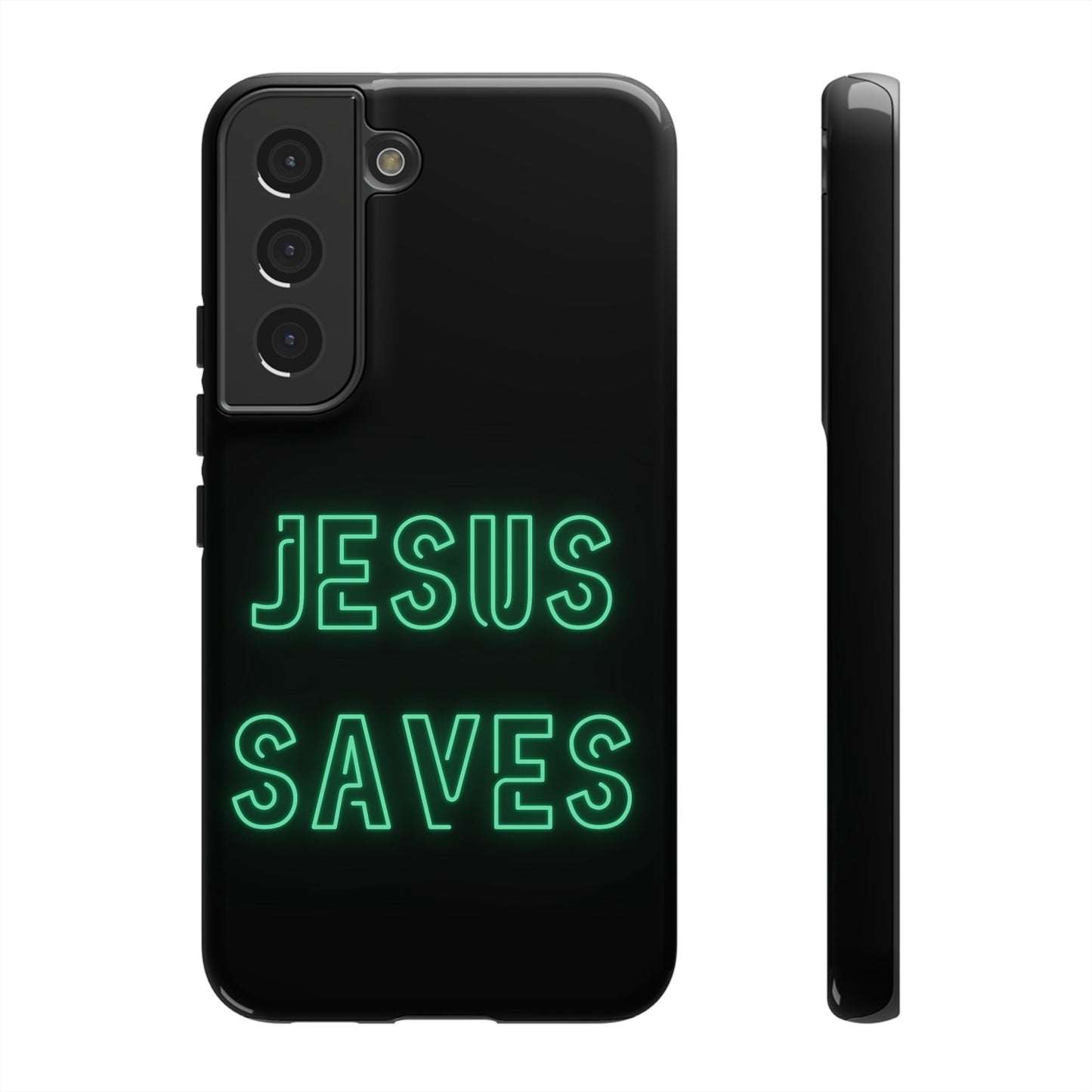 Jesus Saves Neon Signage Green Tough Cases