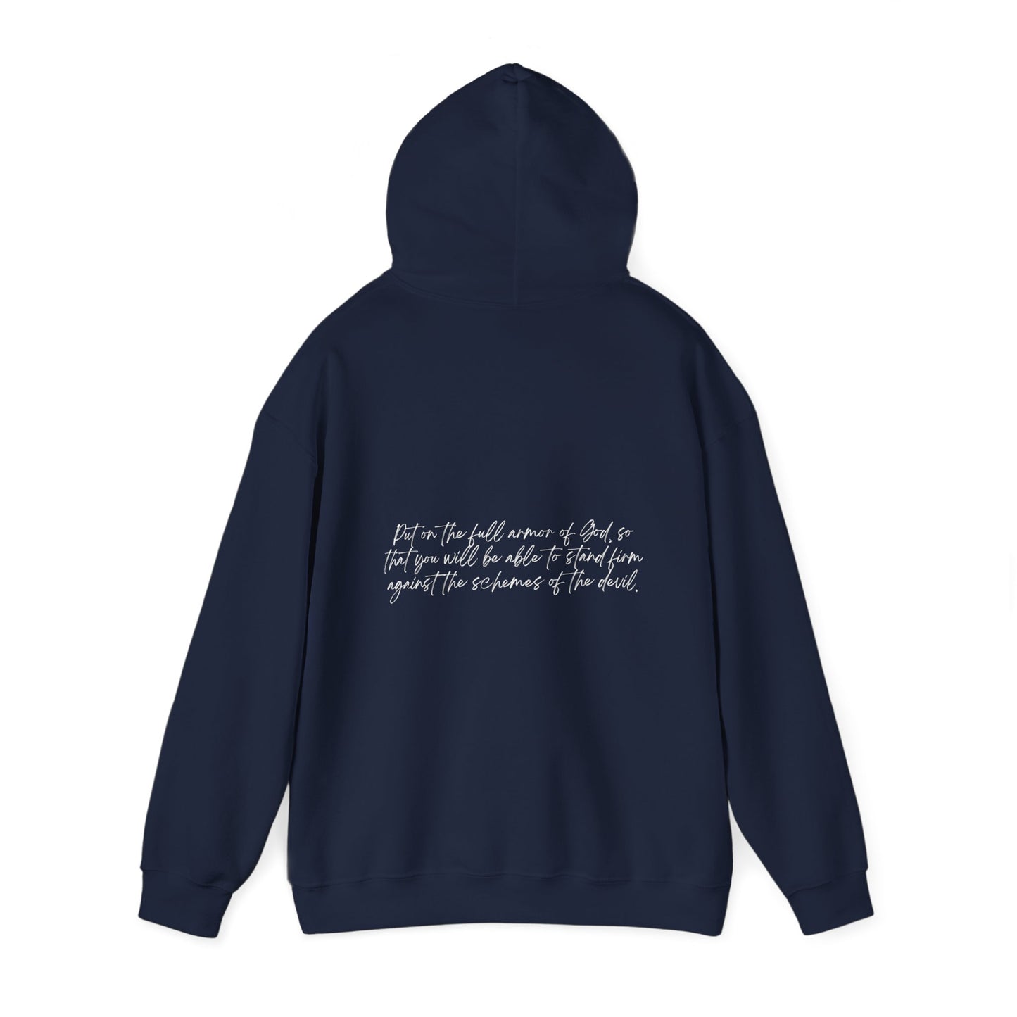 Ephesians 6:11 Armor w/ Full Scripture on Back Unisex Heavy Blend™ Hooded Sweatshirt