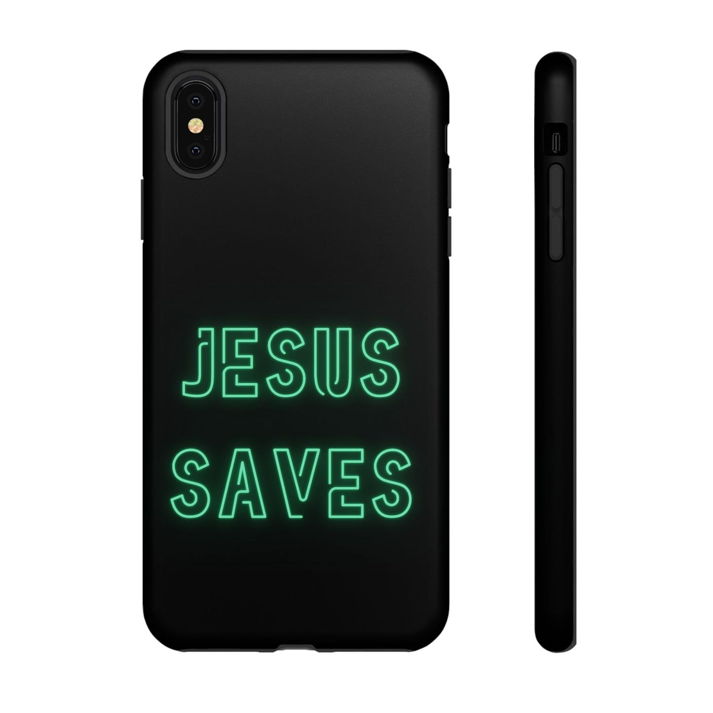 Jesus Saves Neon Signage Green Tough Cases