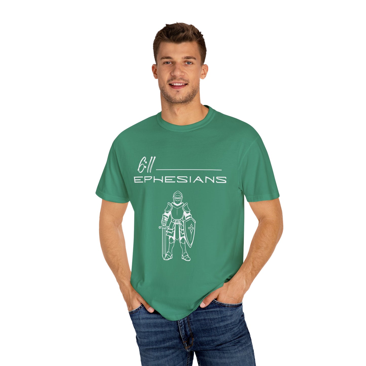 Ephesians 6:11 Armor w/ Full Scripture on Back Unisex Garment-Dyed T-shirt