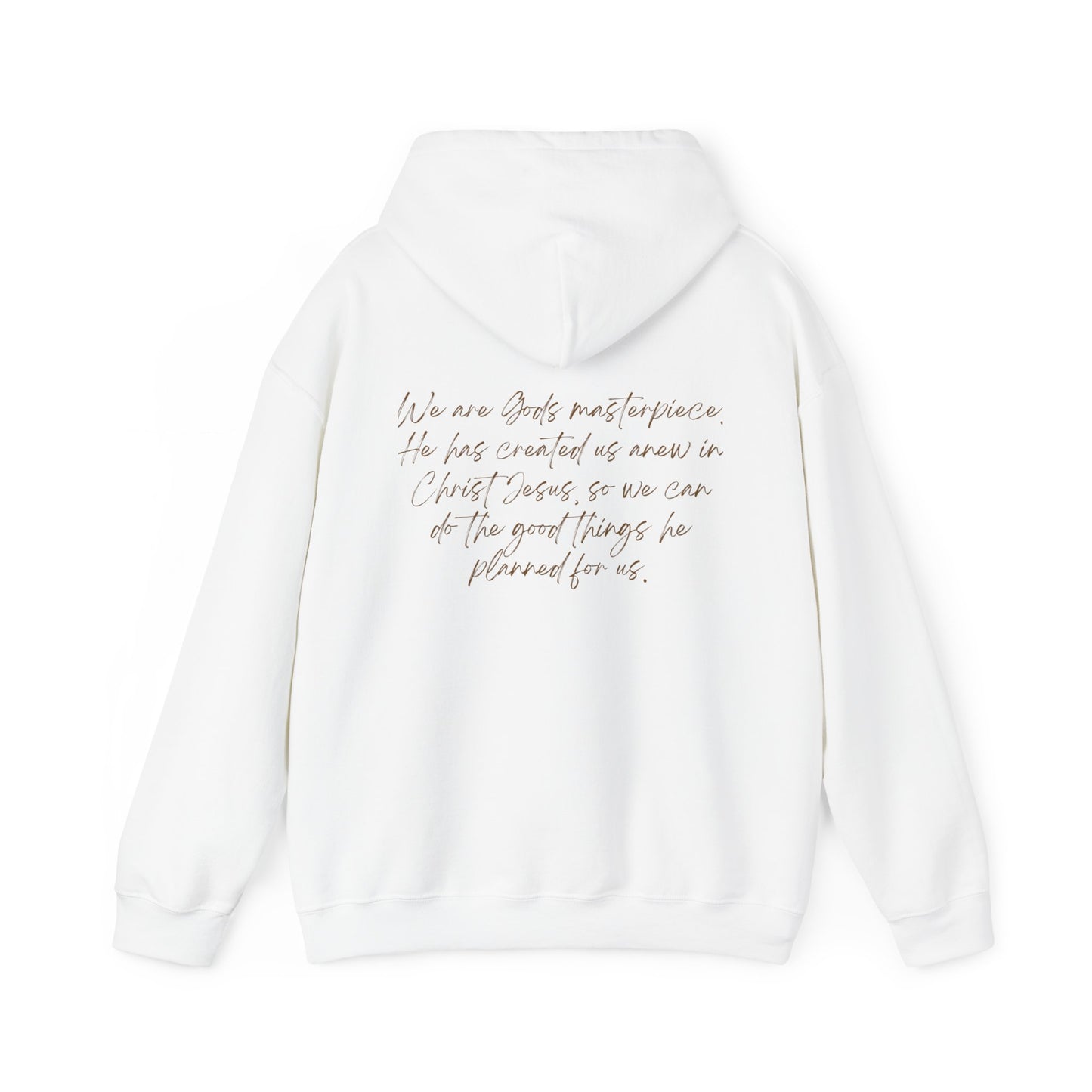 Ephesians 2:10 w/Full Scripture On Back Unisex Heavy Blend™ Hooded Sweatshirt