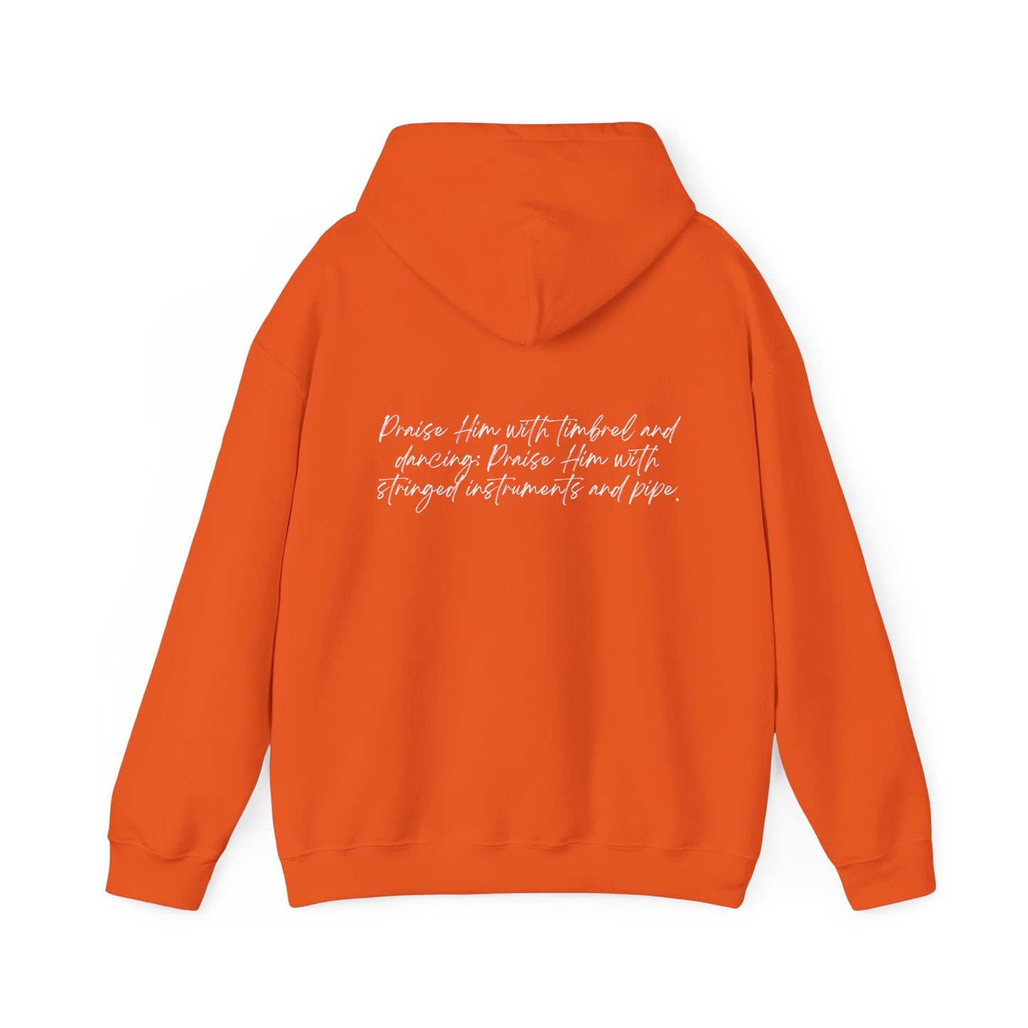 In Jesus Name I Play w/ Psalm 150:4 On Back Unisex Heavy Blend™ Hooded Sweatshirt