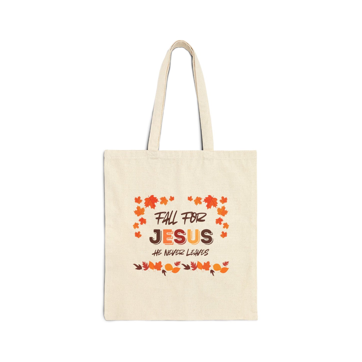 Fall For Jesus Harvest Cotton Canvas Tote Bag