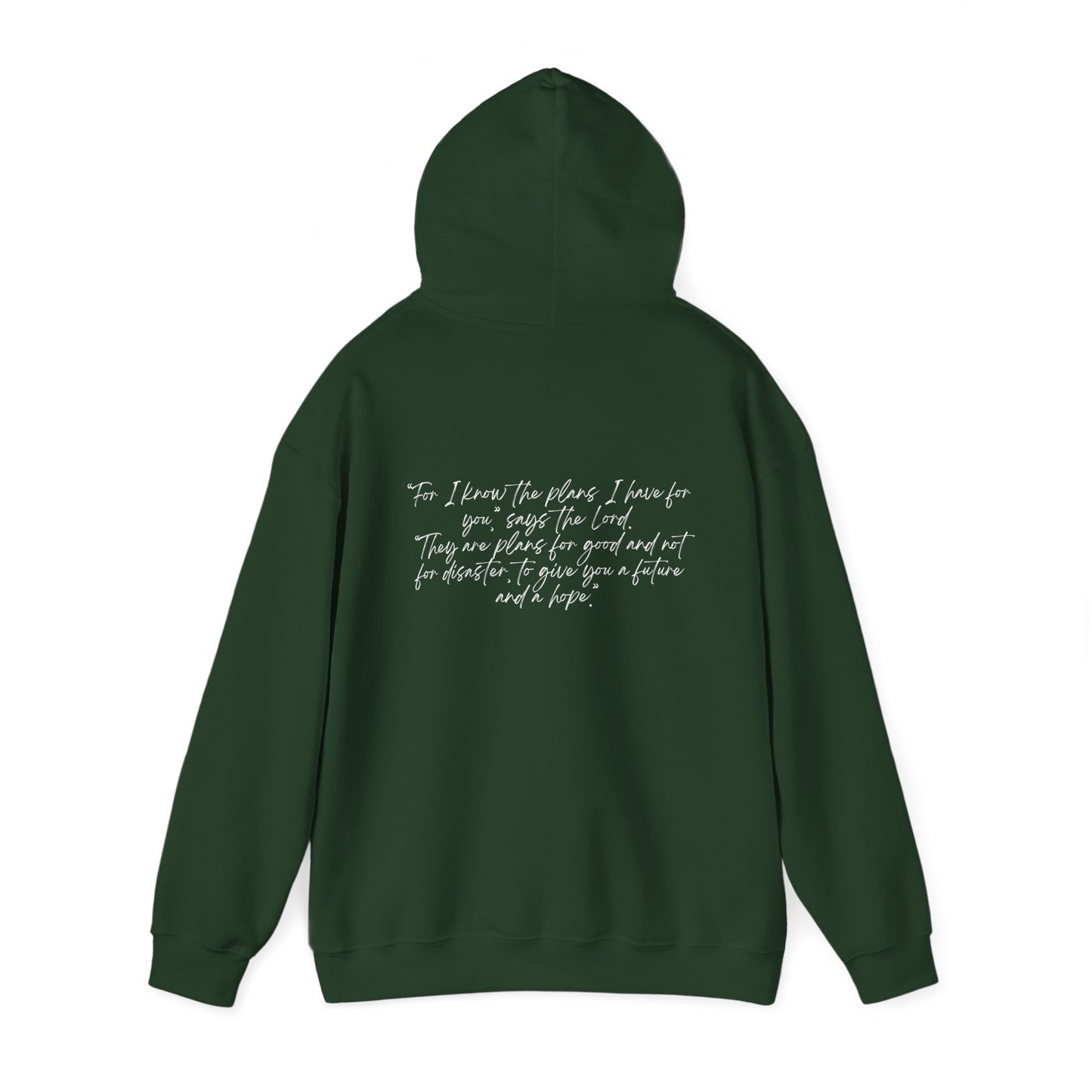 Jeremiah 29:11 w/ Full Scripture On Back Unisex Heavy Blend™ Hooded Sweatshirt