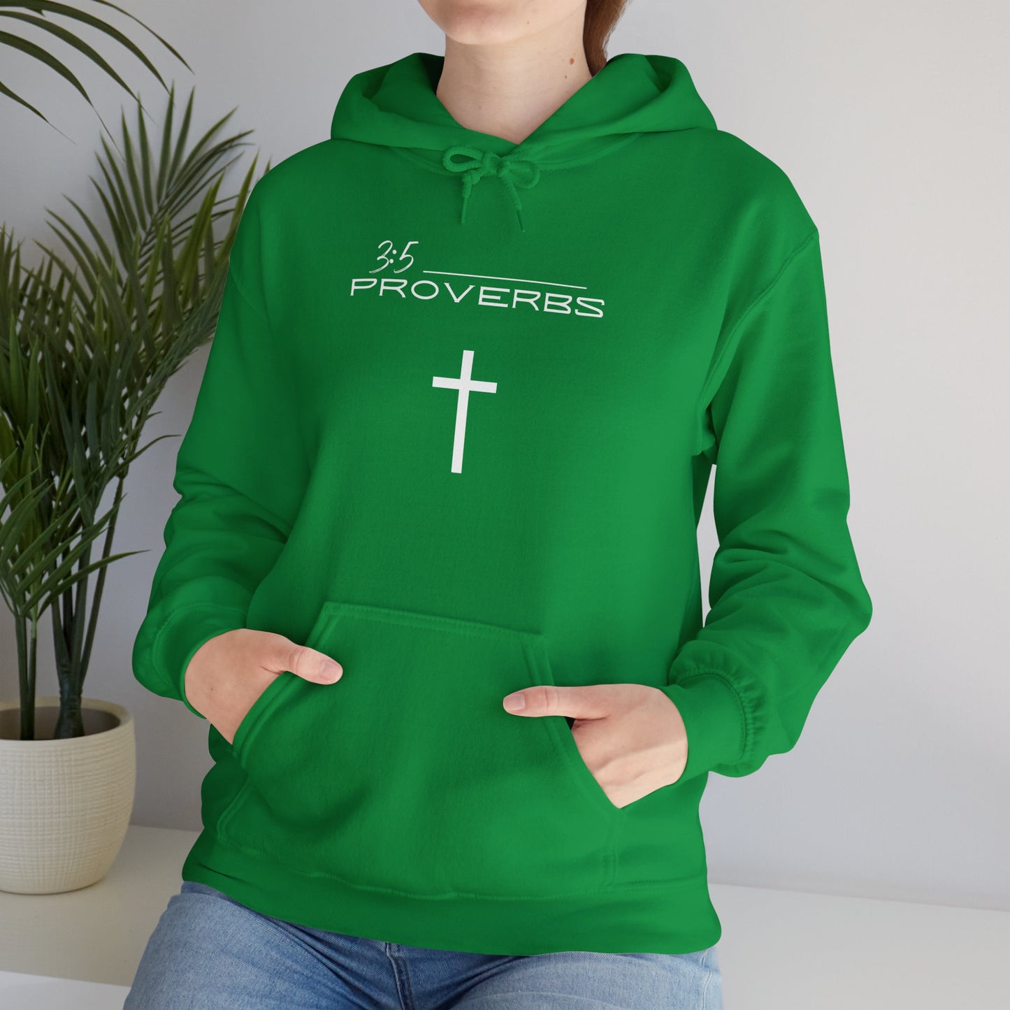 Proverbs 3:5 w/ Full Scripture On Back Unisex Heavy Blend™ Hooded Sweatshirt