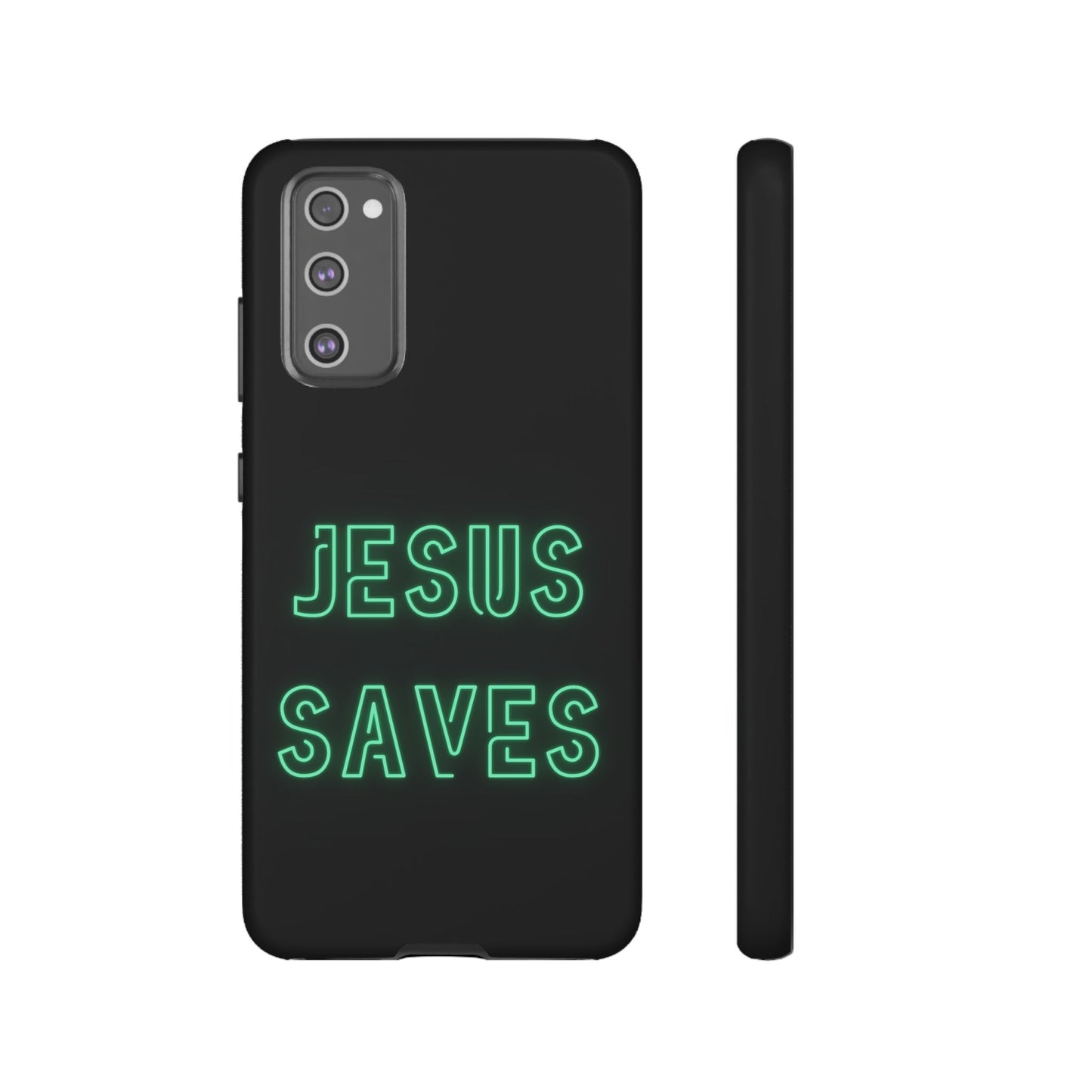 Jesus Saves Neon Signage Green Tough Cases