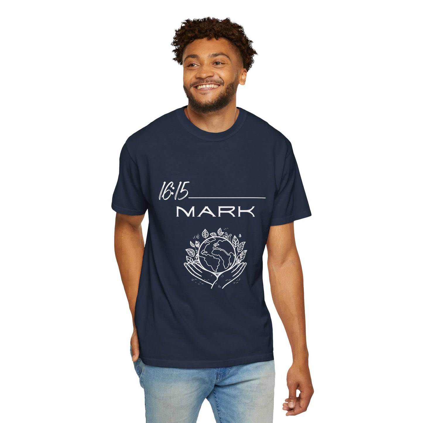 Mark 16:15 w/ Full Scripture on Back Unisex Garment-Dyed T-shirt