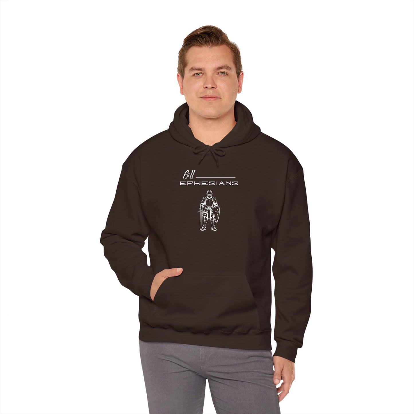 Ephesians 6:11 Armor w/ Full Scripture on Back Unisex Heavy Blend™ Hooded Sweatshirt