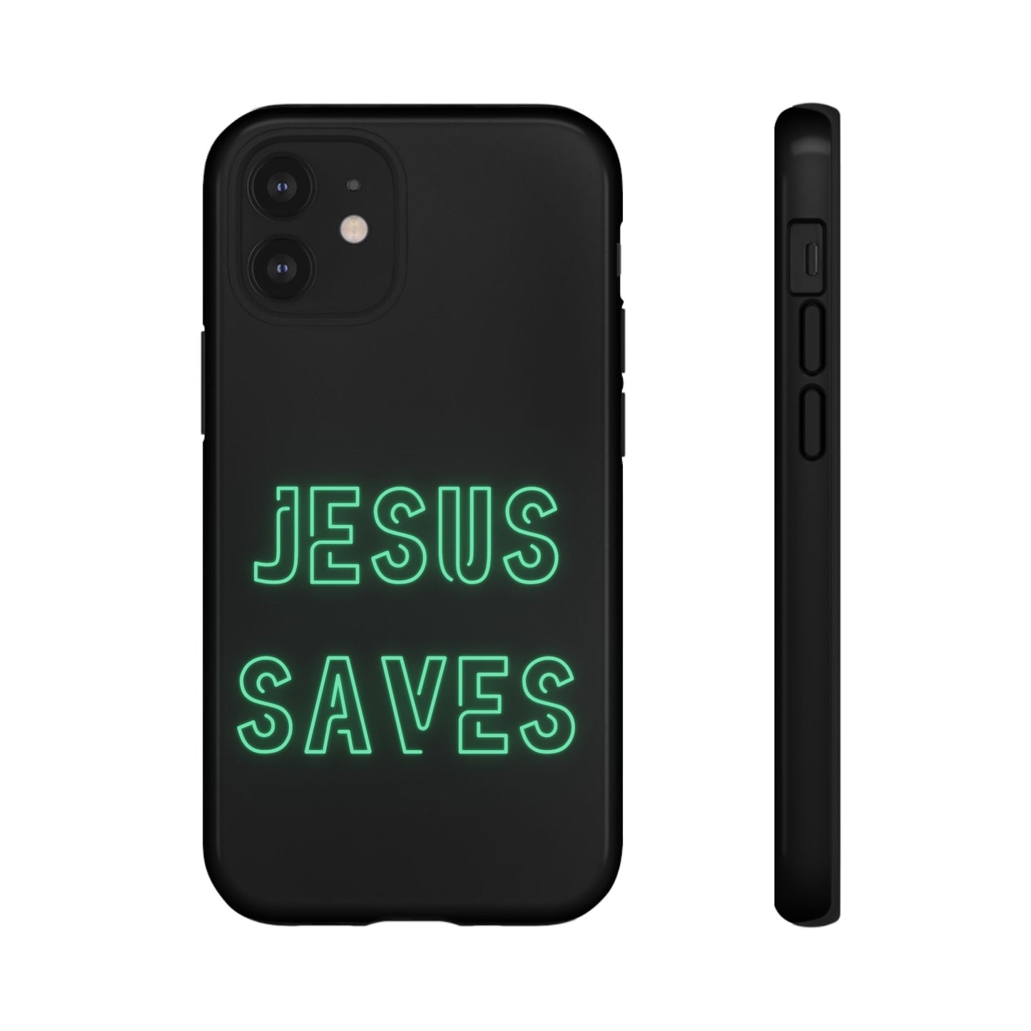 Jesus Saves Neon Signage Green Tough Cases