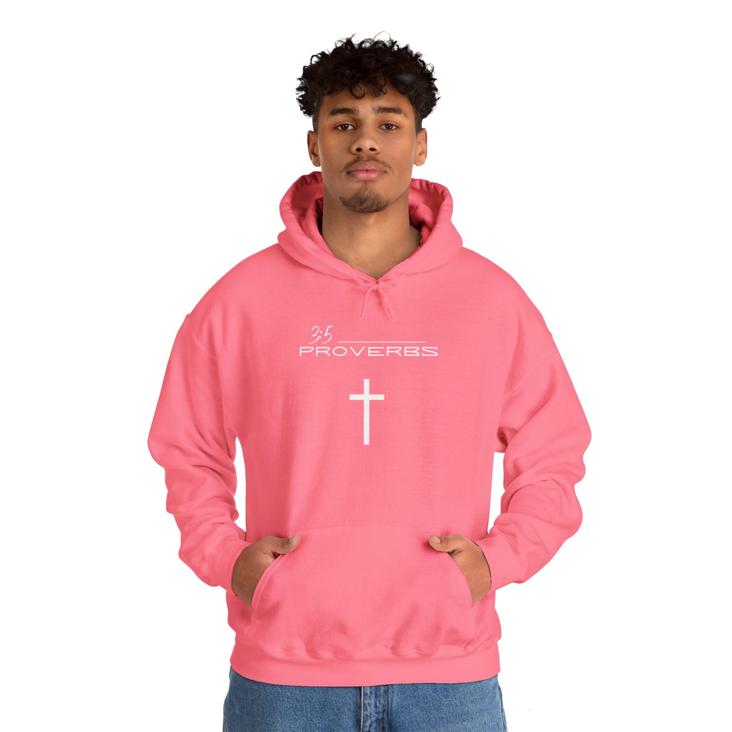 Proverbs 3:5 w/ Full Scripture On Back Unisex Heavy Blend™ Hooded Sweatshirt