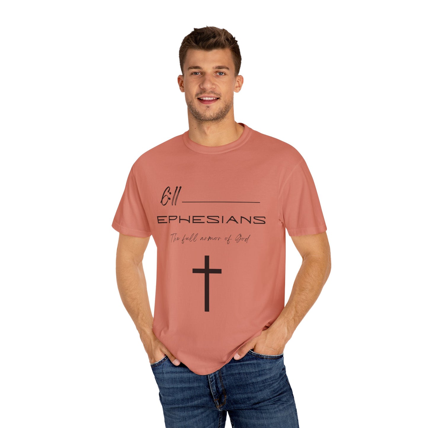 Ephesians 6:11 w/ Full Scripture On Back Unisex Garment-Dyed T-shirt