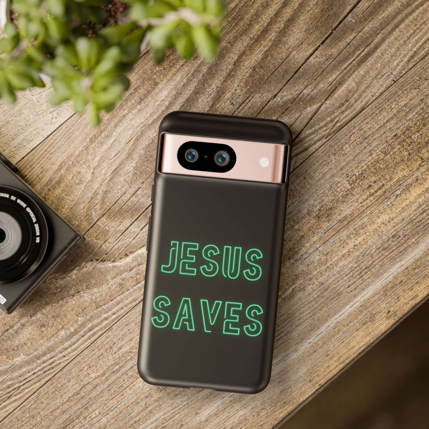 Jesus Saves Neon Signage Green Tough Cases