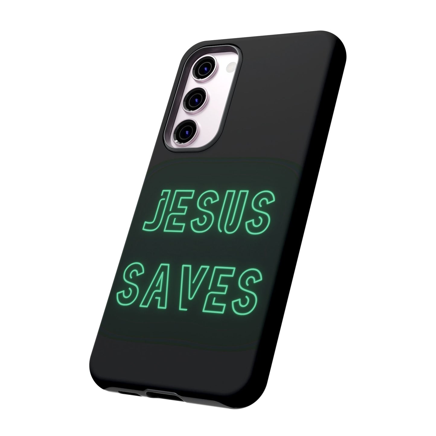 Jesus Saves Neon Signage Green Tough Cases