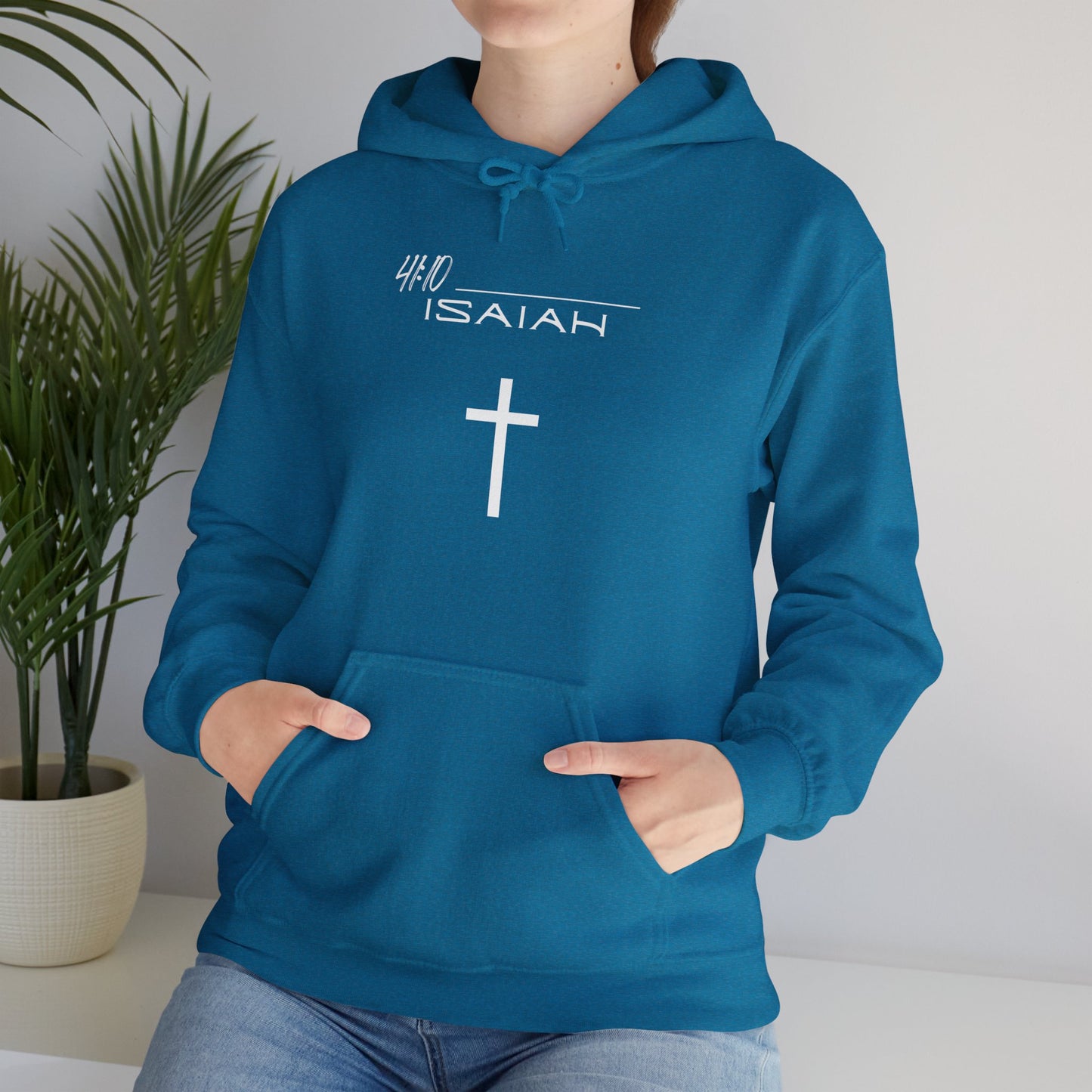 Isaiah 41:10 w/ Full Scripture On Back Unisex Heavy Blend™ Hooded Sweatshirt