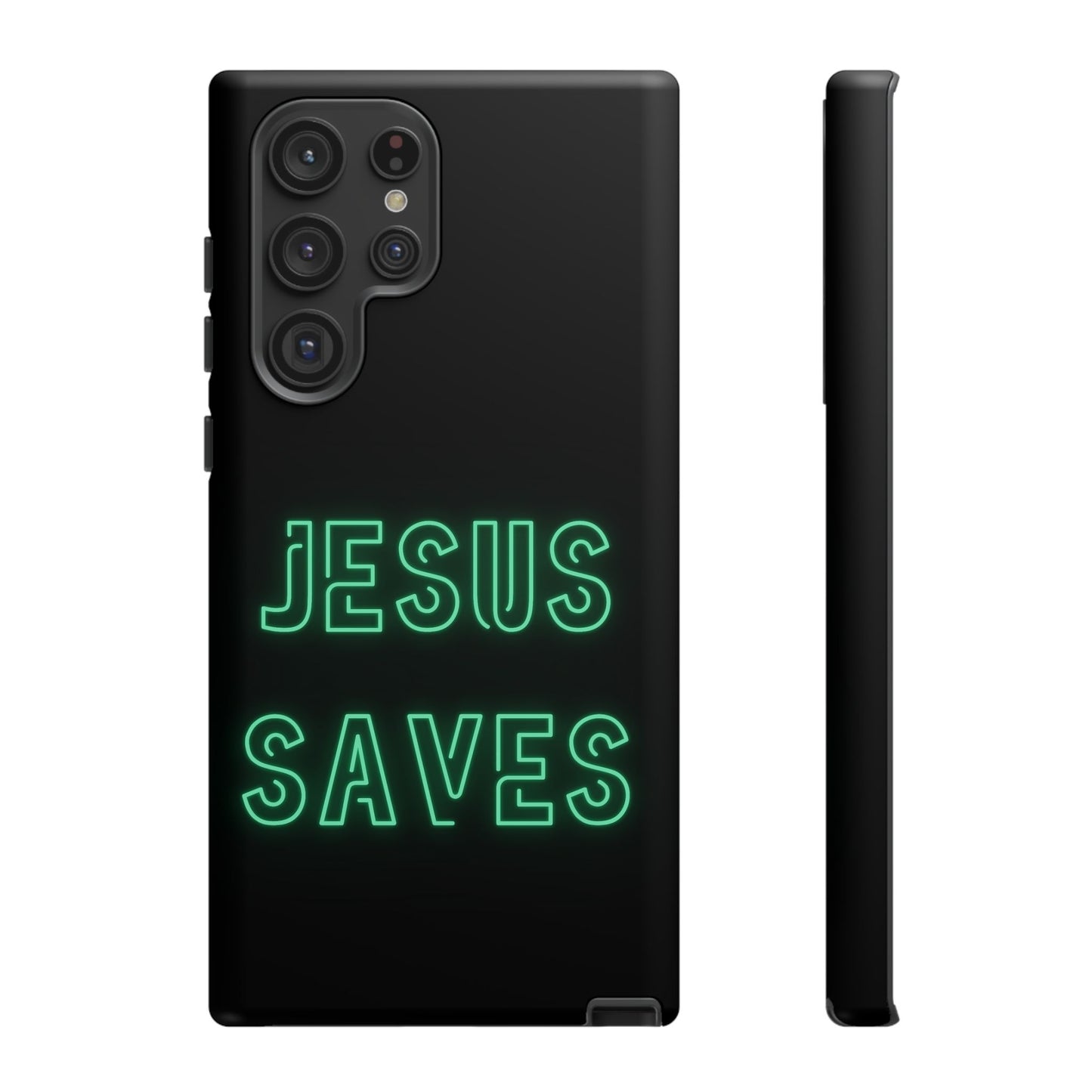 Jesus Saves Neon Signage Green Tough Cases